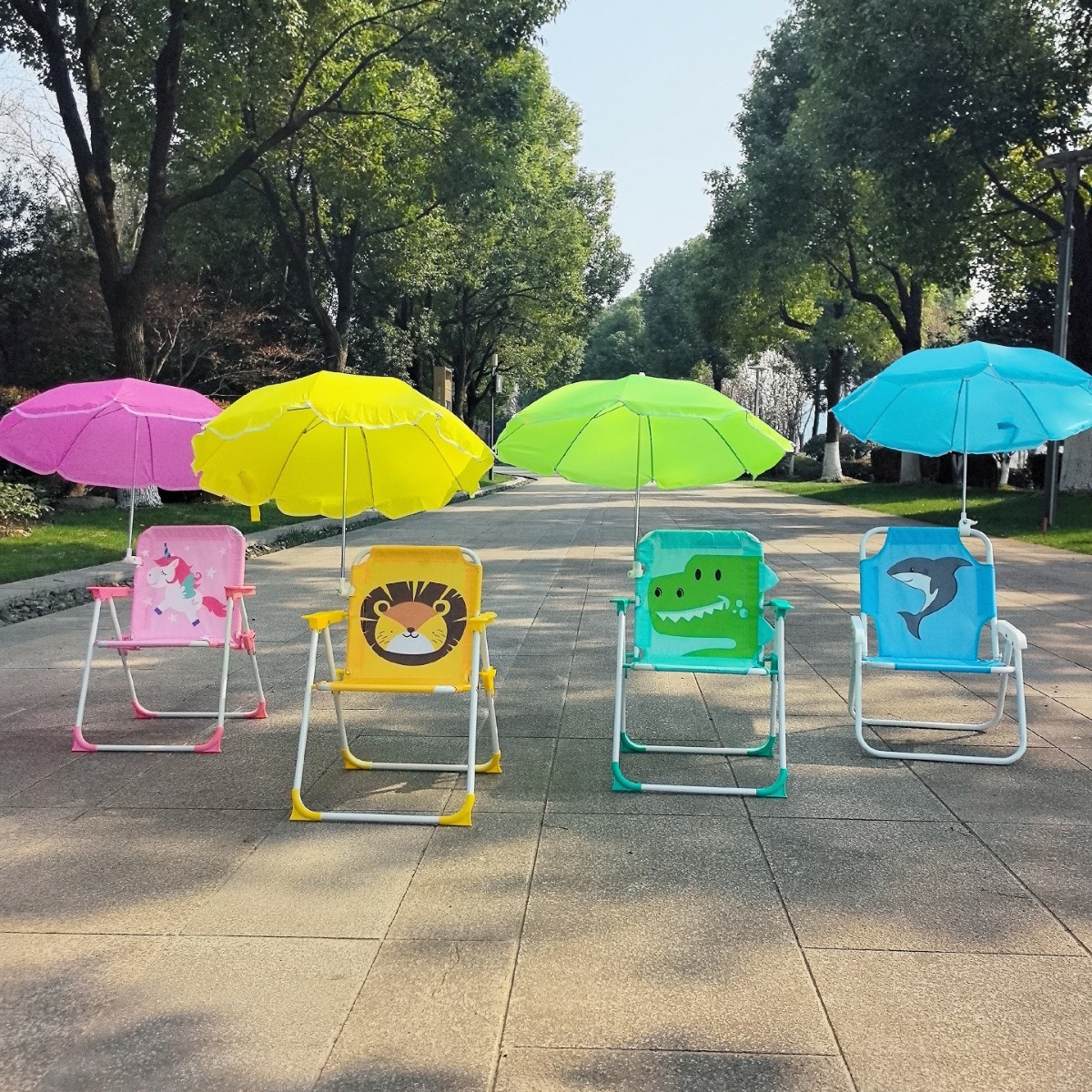 Kids Outdoor Lounge Chair - 1 Set Folding Beach Chair with