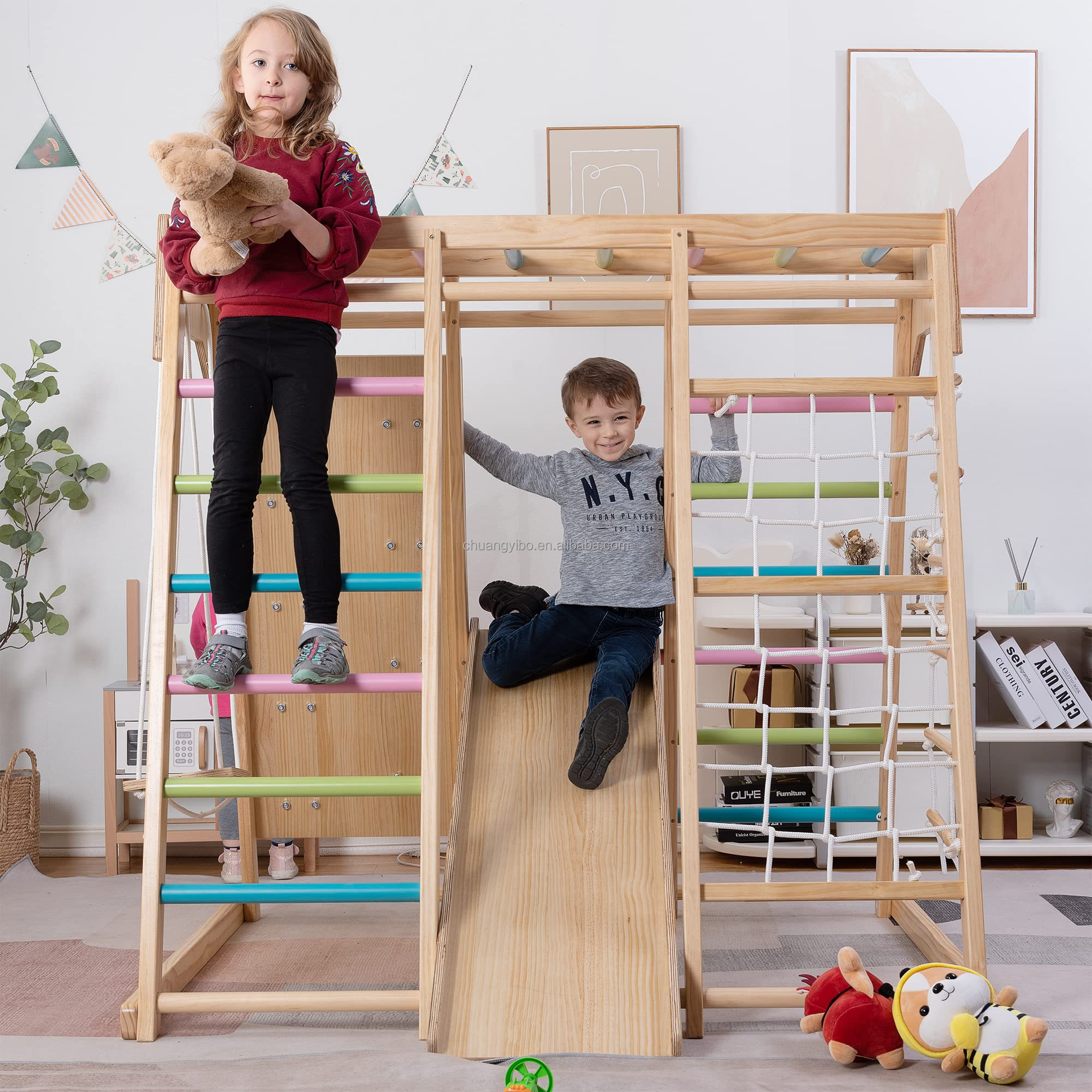 Outdoor Children'S Park - Climbing Walls Amusement Park Products Wooden