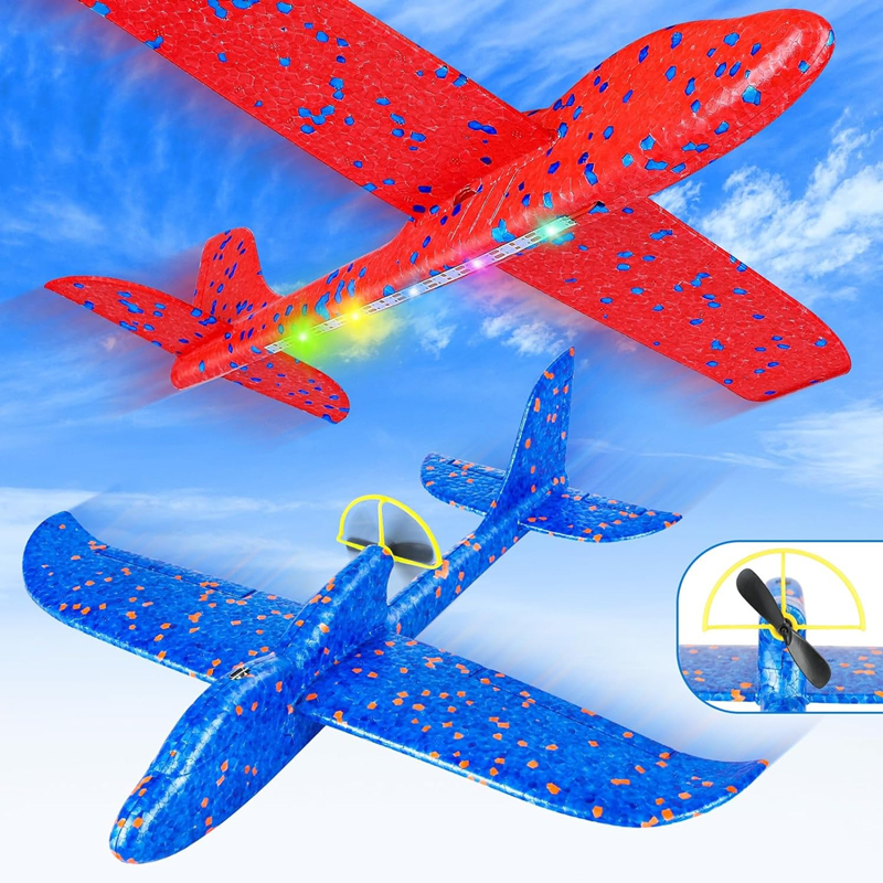 Kids Outdoor Lights - Electric Foam Plane Glider Hand Throw