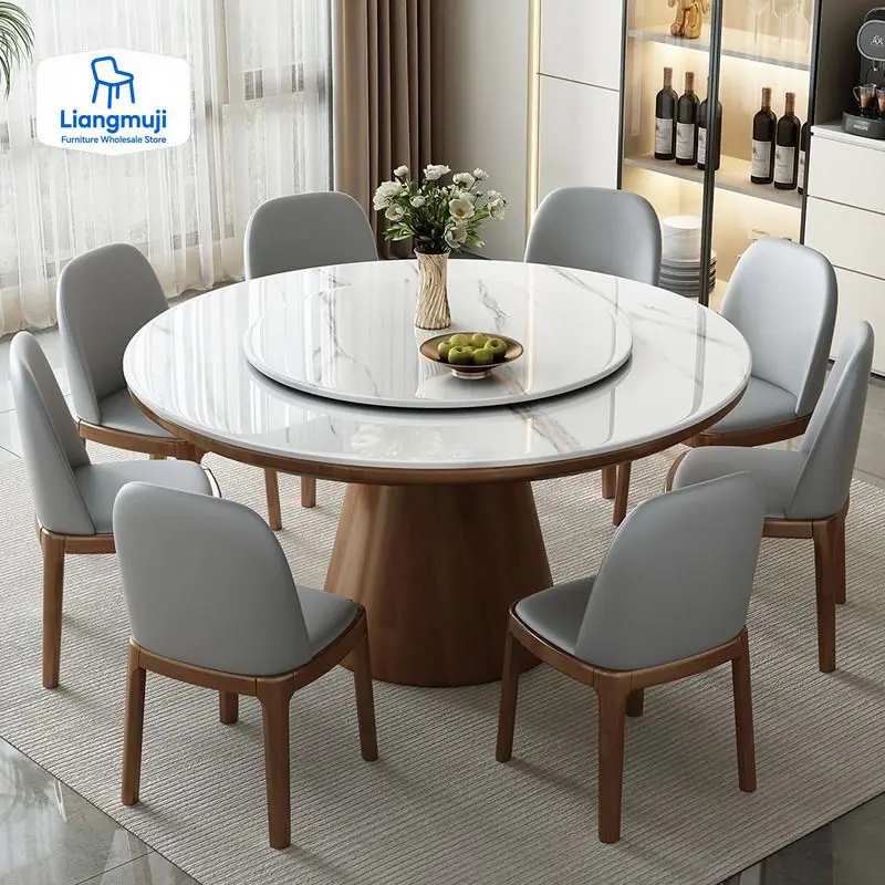 Kids Outdoor Wooden Table - Extendable Dining Table Round Industrial Slate