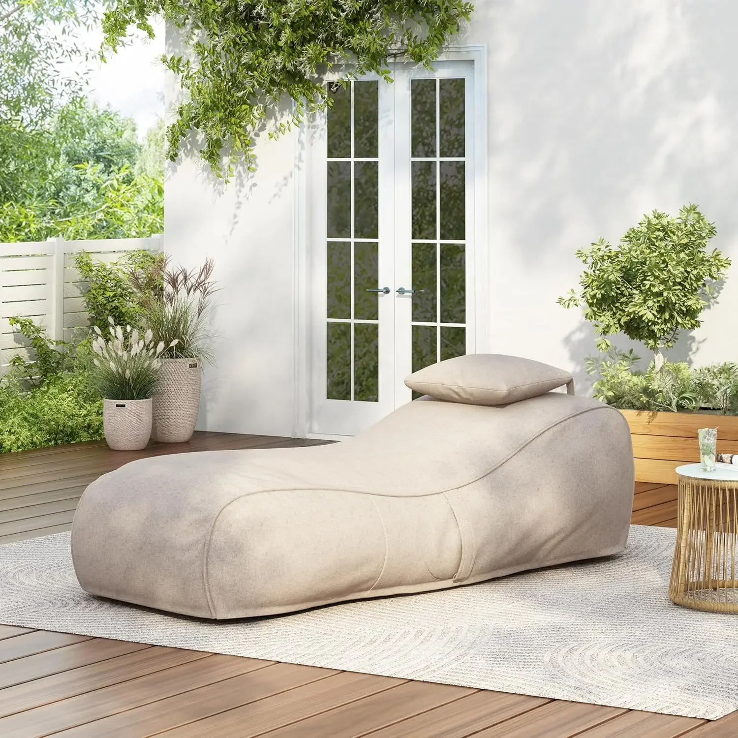 Morton Bean Bag Chair, Fabric  - Kids Outdoor Lounge Chair avaliação e preço