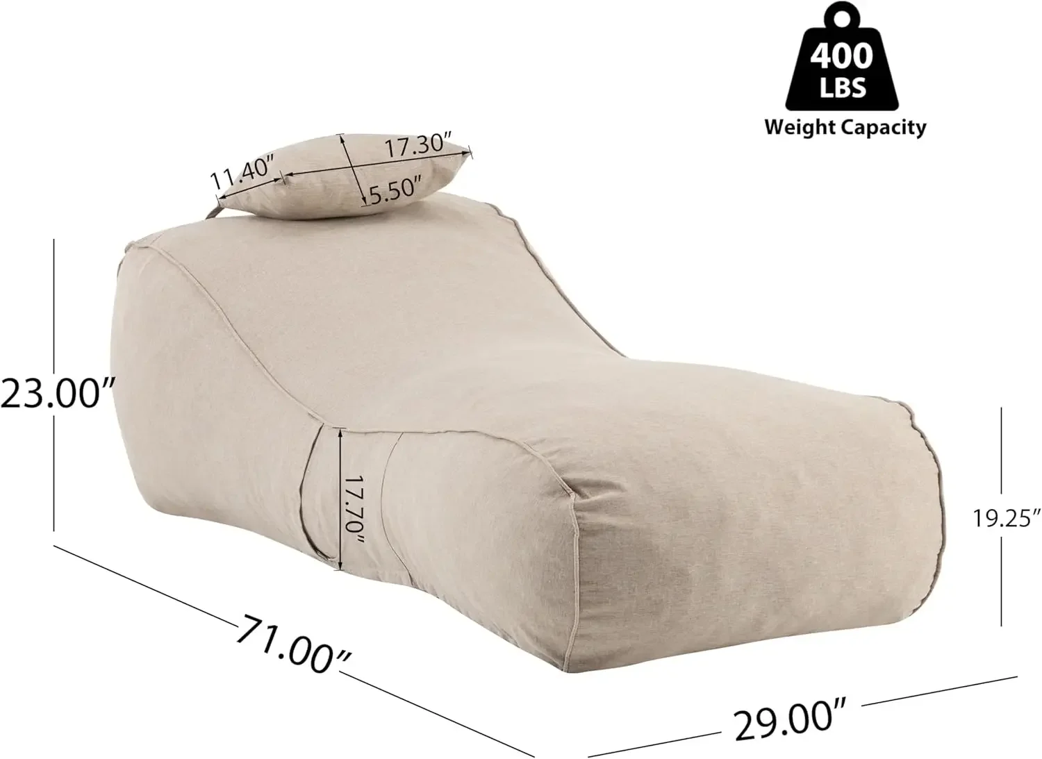 Morton Bean Bag Chair, Fabric  - Kids Outdoor Lounge Chair avaliação e preço