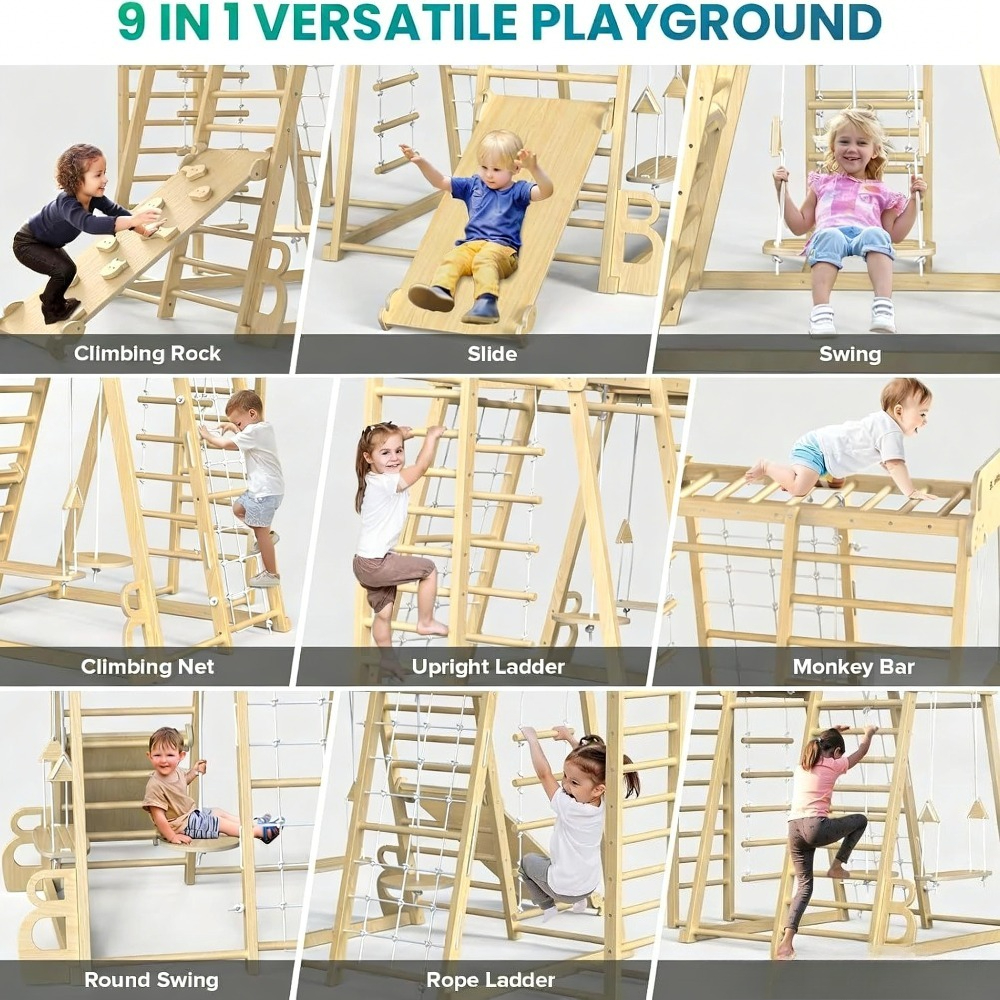 Indoor Jungle Gym 9-in-1 Playg - Outdoor Children'S Park avaliação e preço