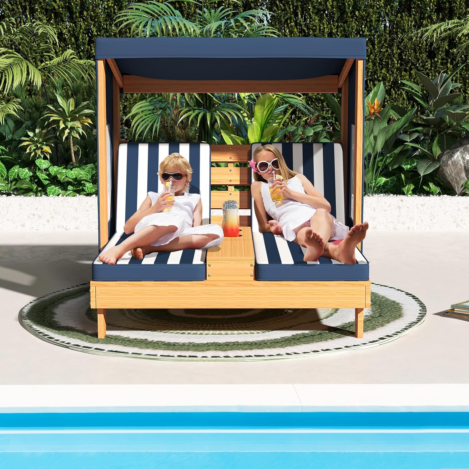 Kids Double Chaise Lounge Outd - Kids Outdoor Lounge Chair avaliação e preço