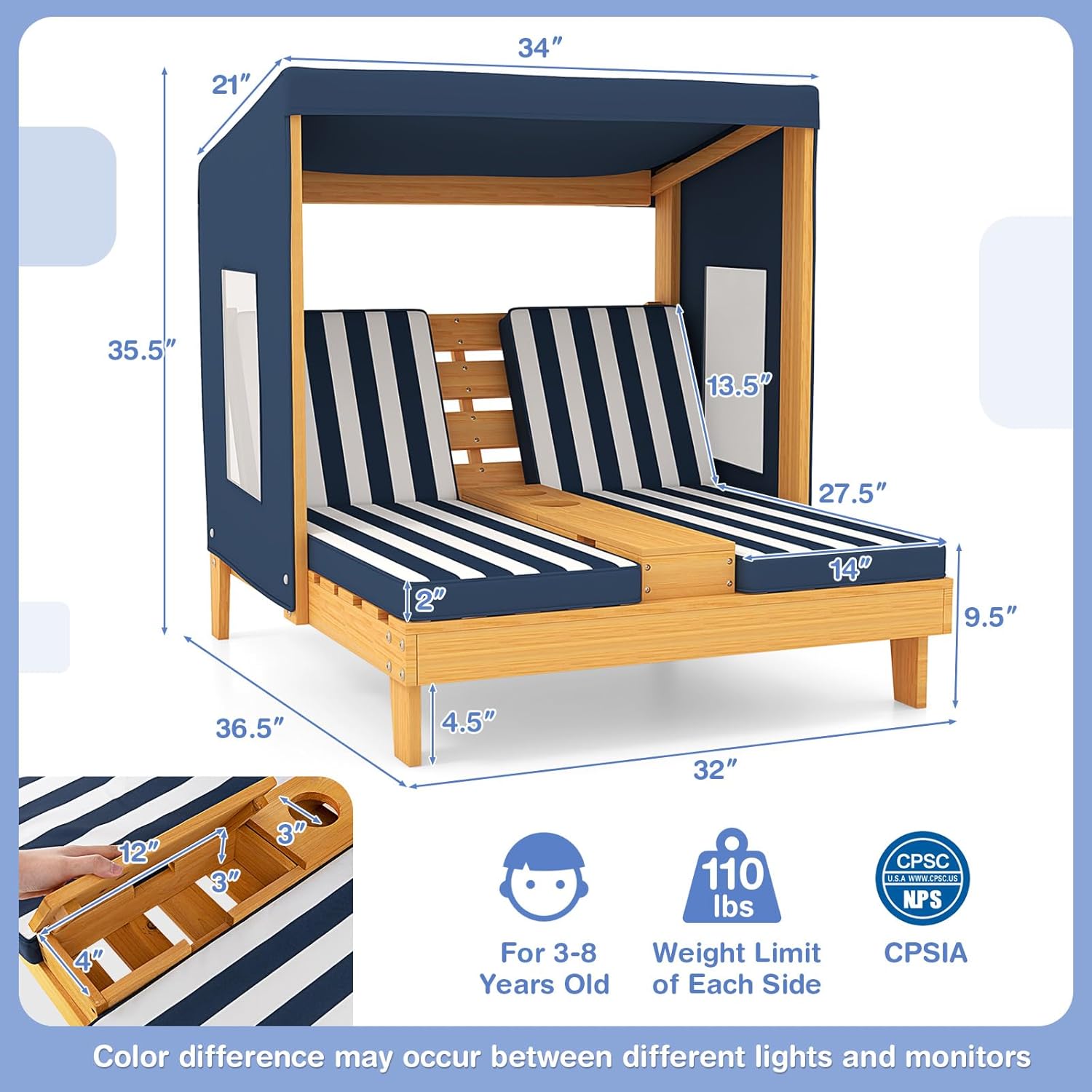 Kids Double Chaise Lounge Outd - Kids Outdoor Lounge Chair avaliação e preço