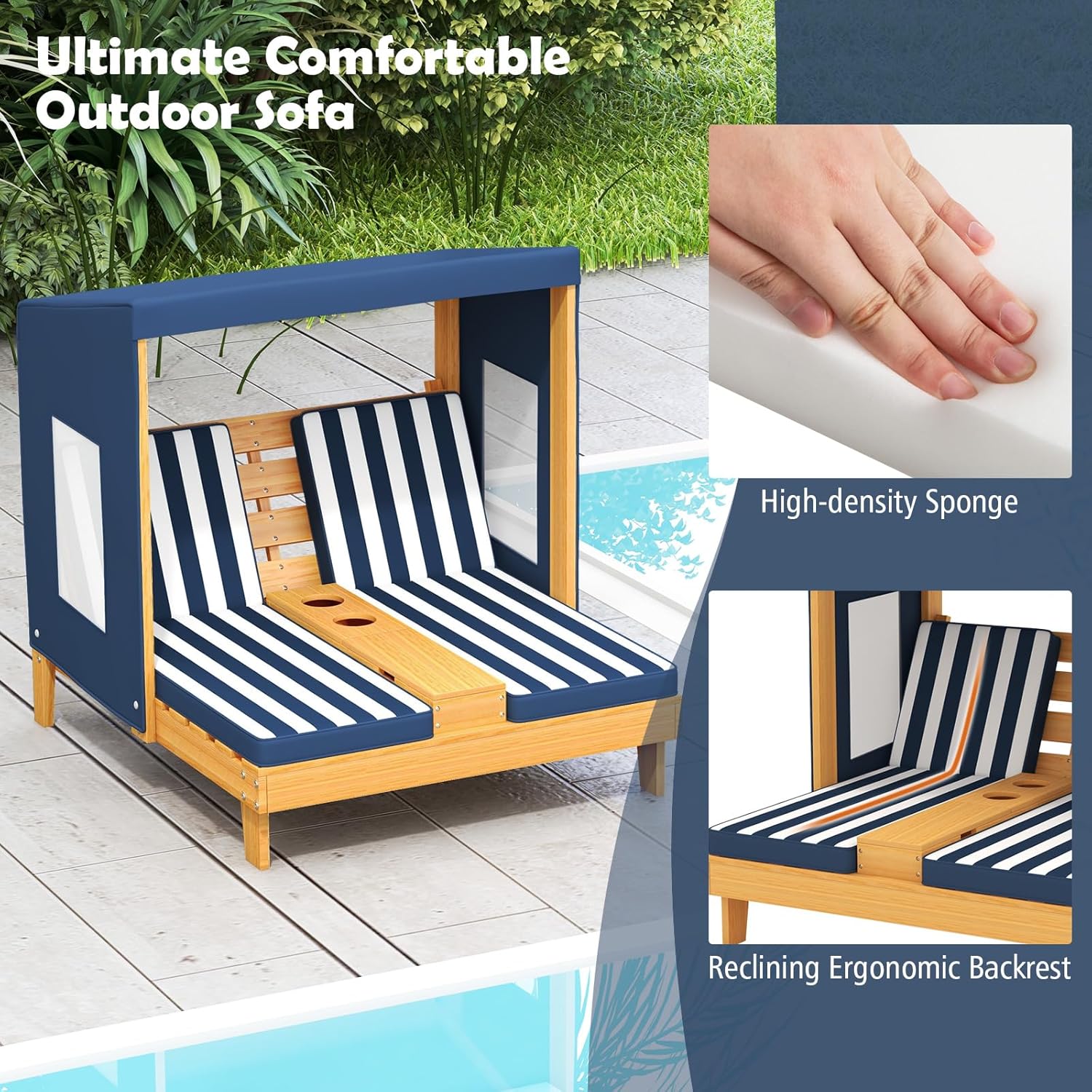 Kids Double Chaise Lounge Outd - Kids Outdoor Lounge Chair avaliação e preço