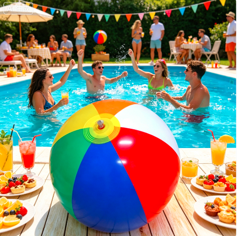 Colorful Inflatable Beach Ball - Kids Outdoor Games For Party avaliação e preço