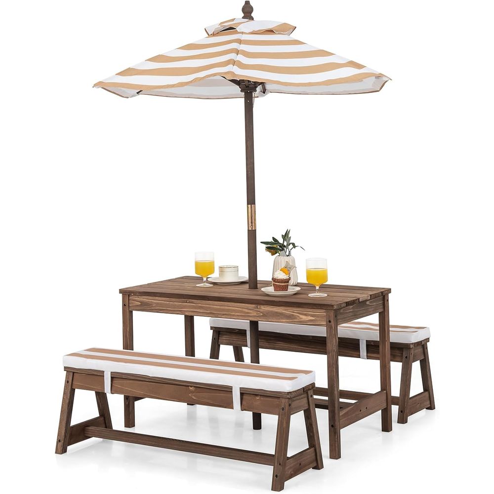 Kids Picnic Table, Outdoor Woo - Kids Outdoor Wooden Table avaliação e preço