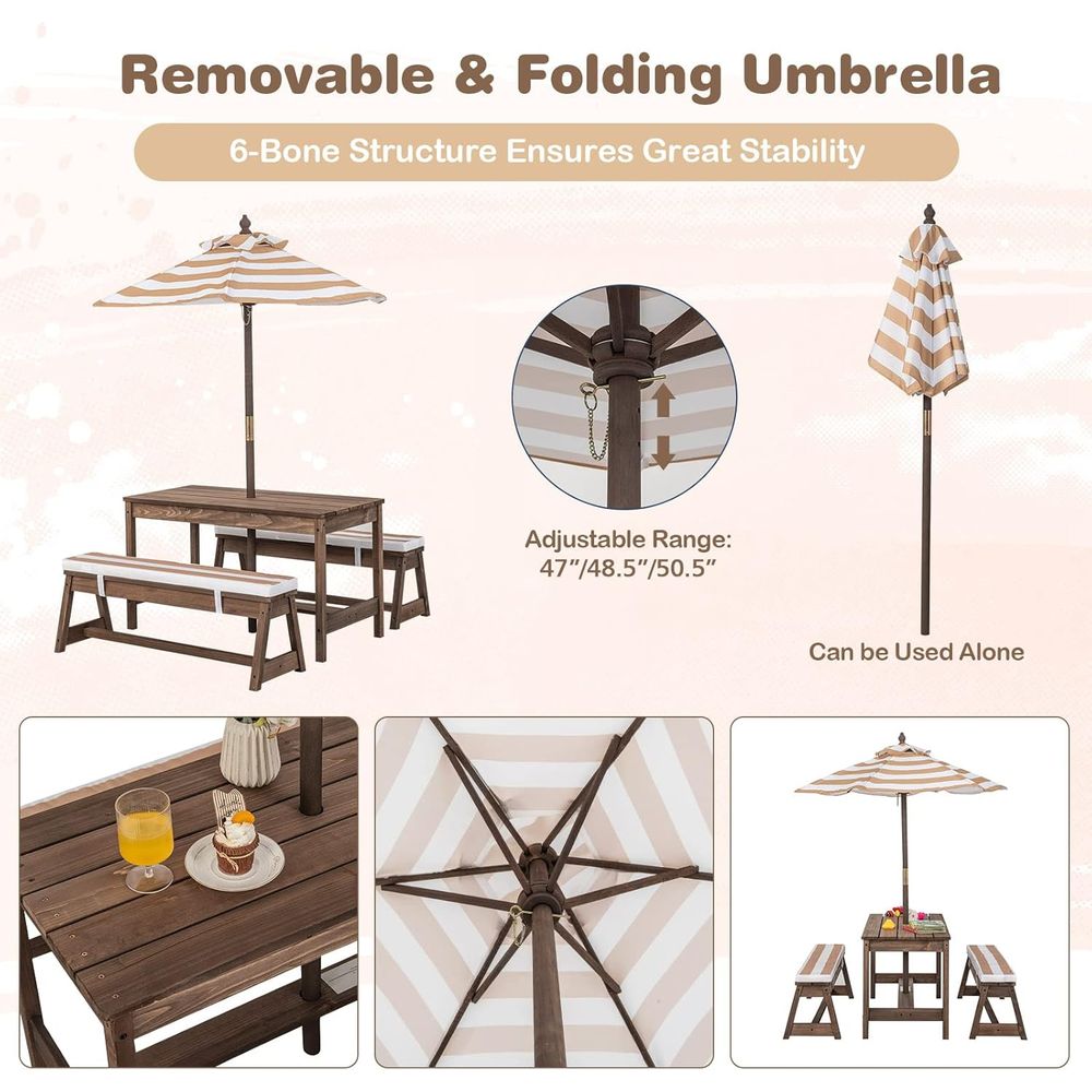 Kids Picnic Table, Outdoor Woo - Kids Outdoor Wooden Table avaliação e preço