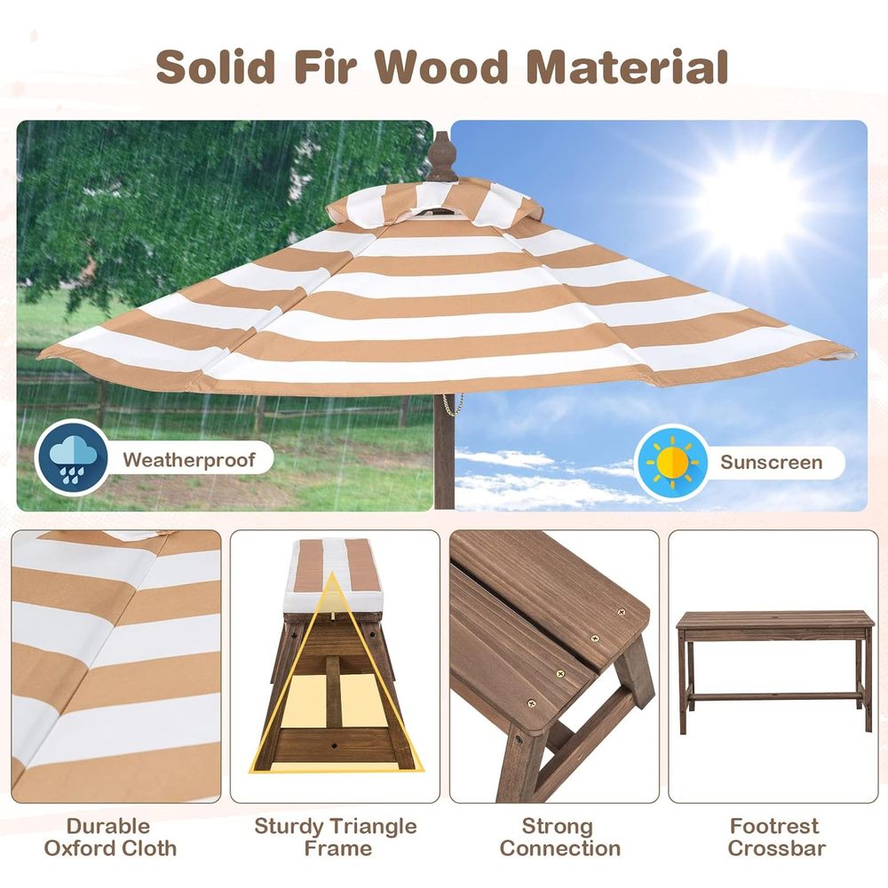 Kids Picnic Table, Outdoor Woo - Kids Outdoor Wooden Table avaliação e preço