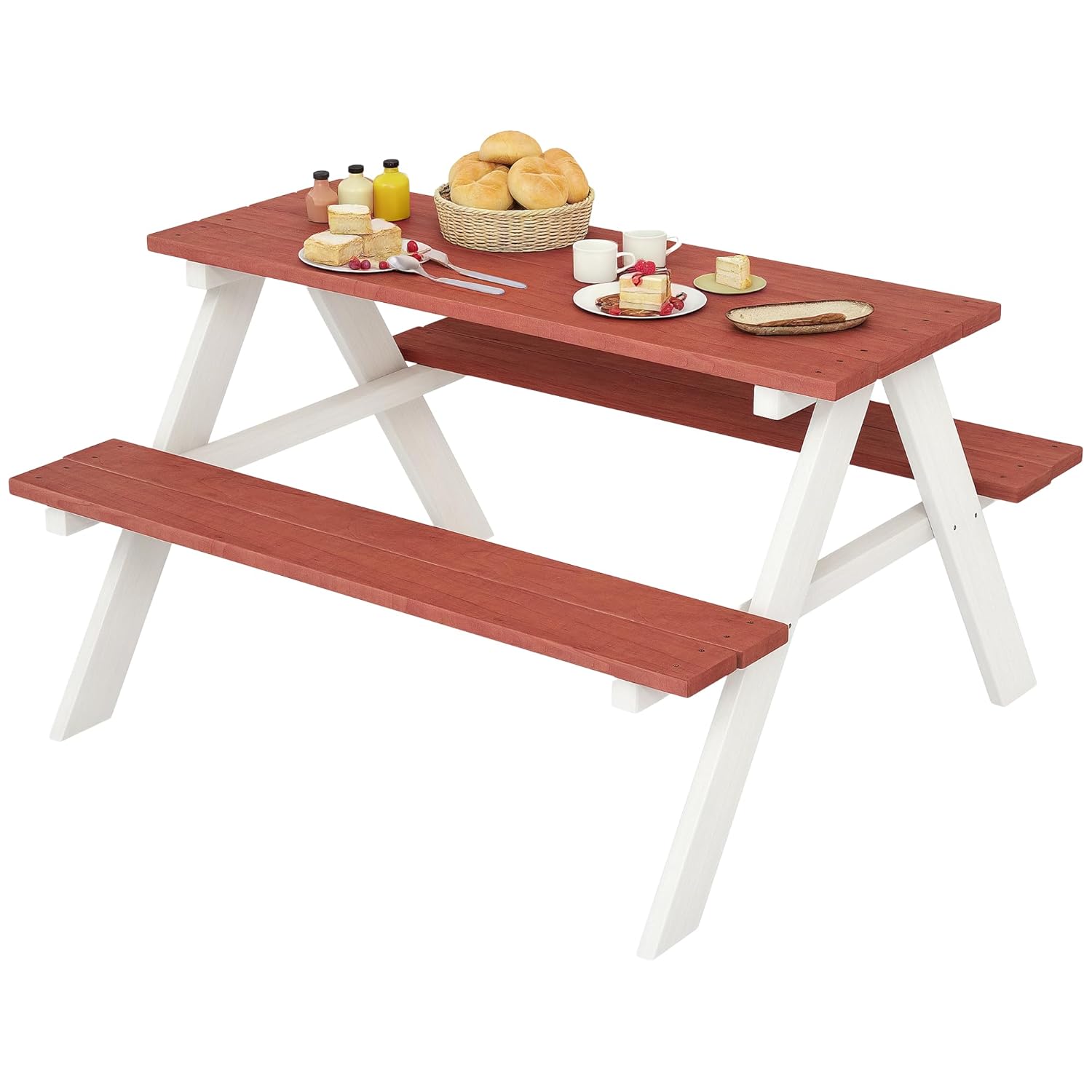 Kids Picnic Table Set, Wooden  - Kids Outdoor Wooden Table avaliação e preço