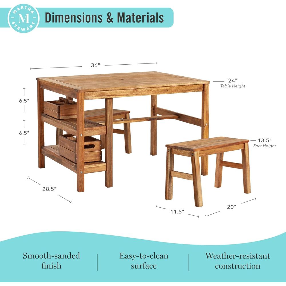 Kids Outdoor Crat Table and 2  - Kids Outdoor Wooden Table avaliação e preço