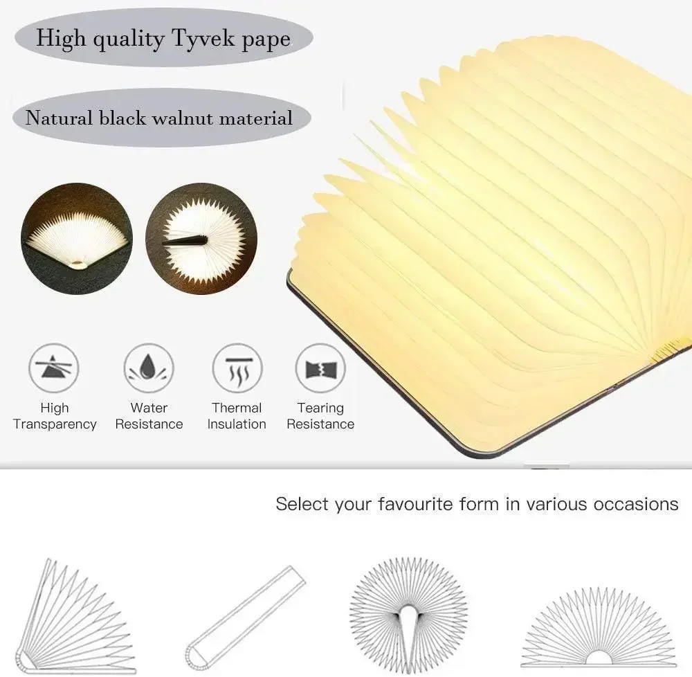 3D Book Light Folding Wooden C - Kids Outdoor Wooden Table avaliação e preço