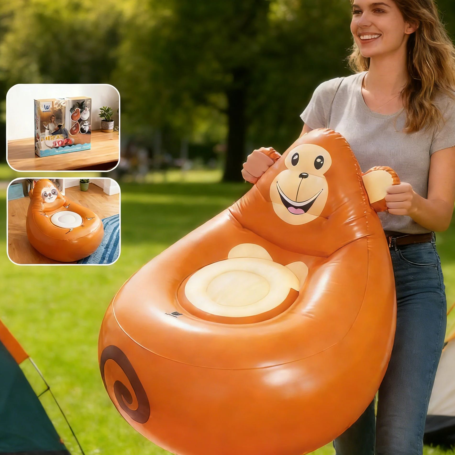 Inflatable Lazy Sofa Kids Cart - Kids Outdoor Lounge Chair avaliação e preço