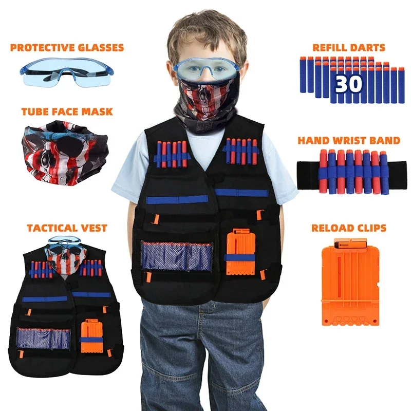 NEW Kids Tactical Vest Suit Ki - Kids Outdoor Games For Party avaliação e preço