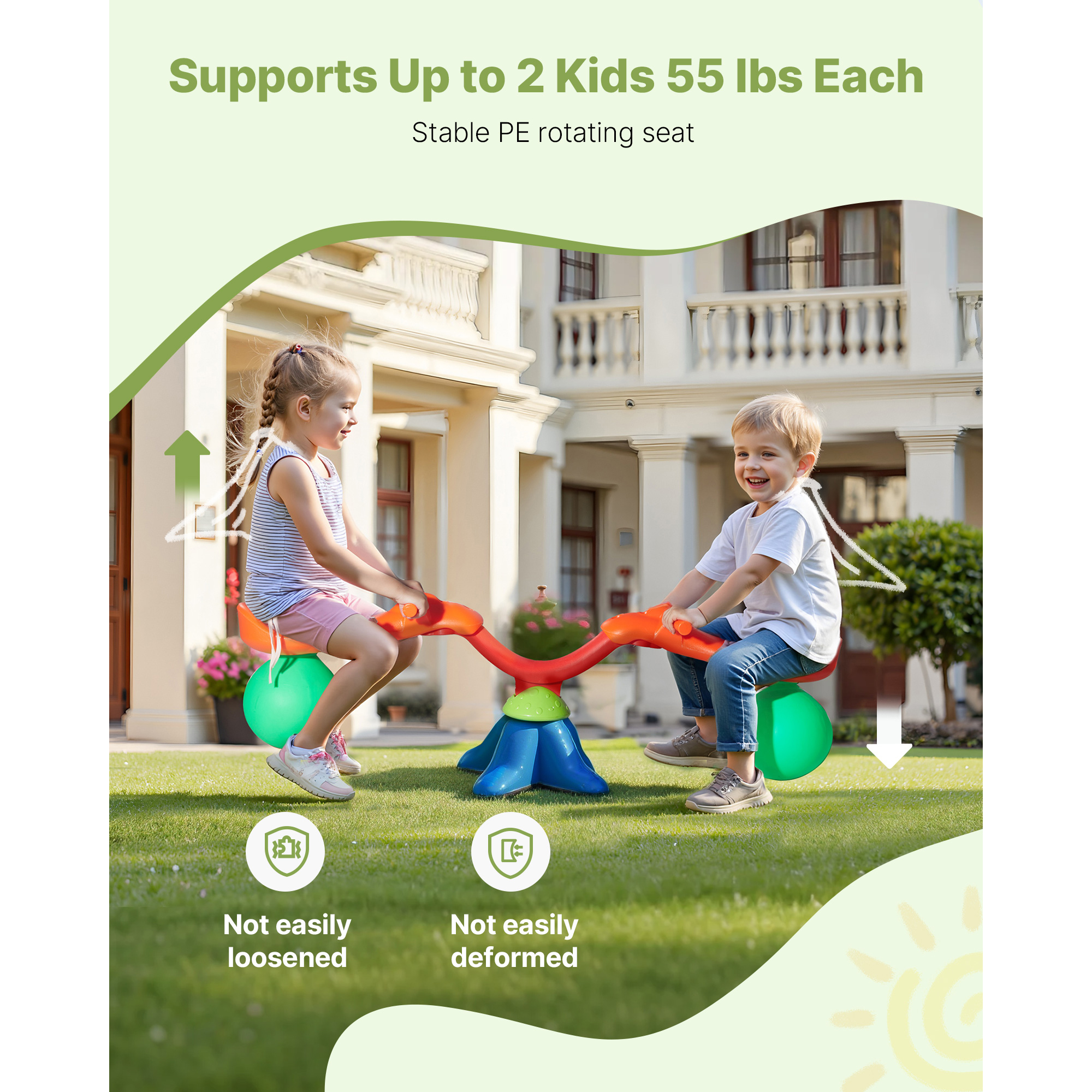 SucceBuy Kids Seesaw 55Lbs per - Kids Outdoor Playground avaliação e preço