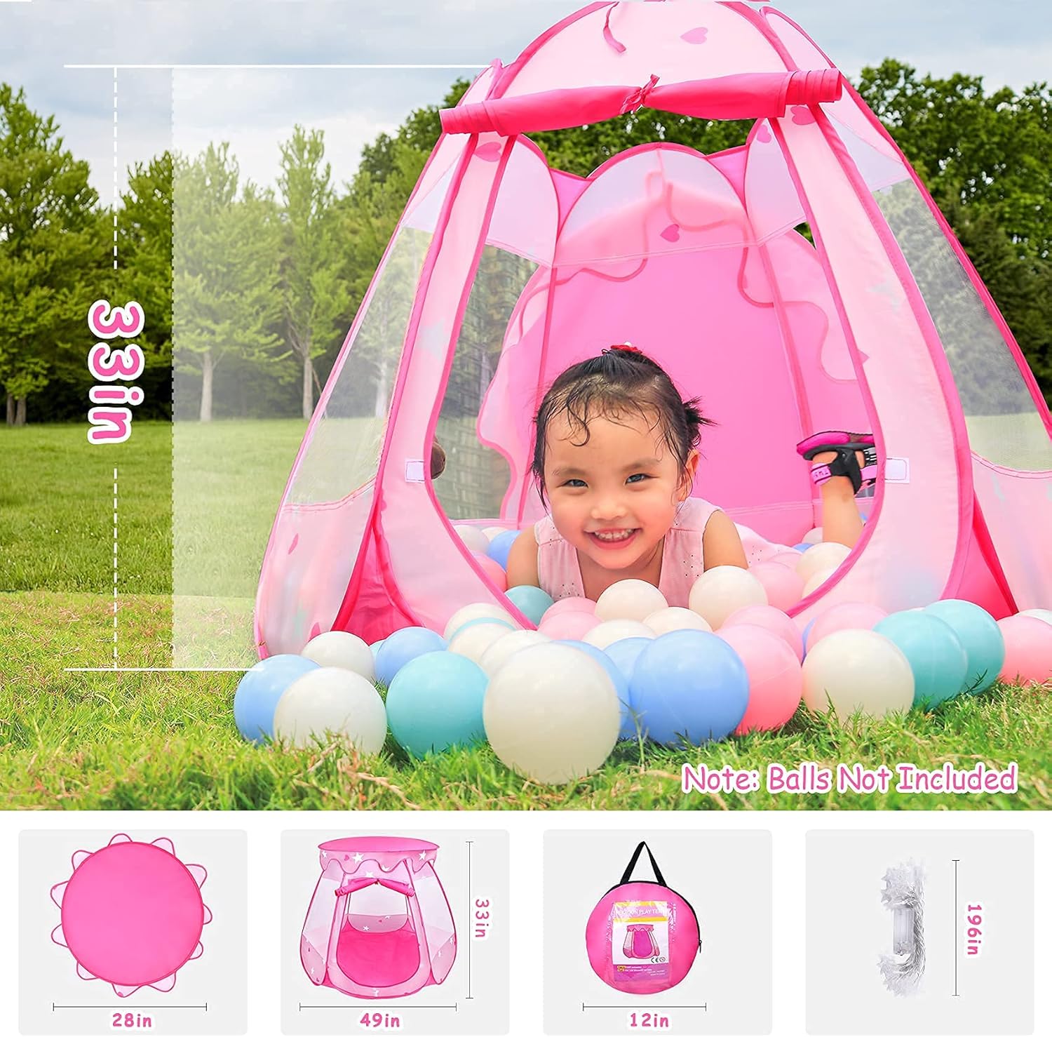 Princess Tent Girls Kids Playh - Kids Outdoor Play Tent avaliação e preço