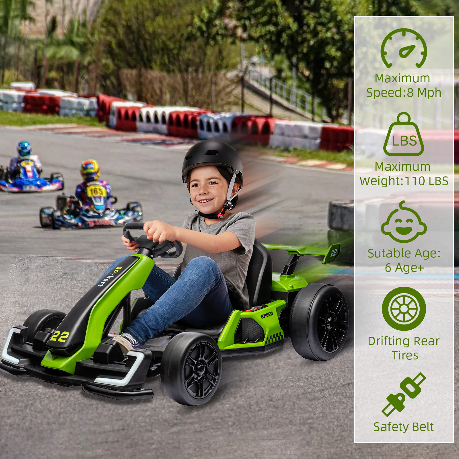 24V Kids Electric Go Kart with - Kids Outdoor Play Equipment avaliação e preço