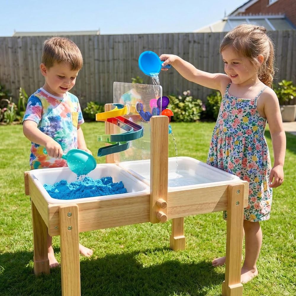 Sand and Water Table or Toddle - Kids Outdoor Wooden Table avaliação e preço
