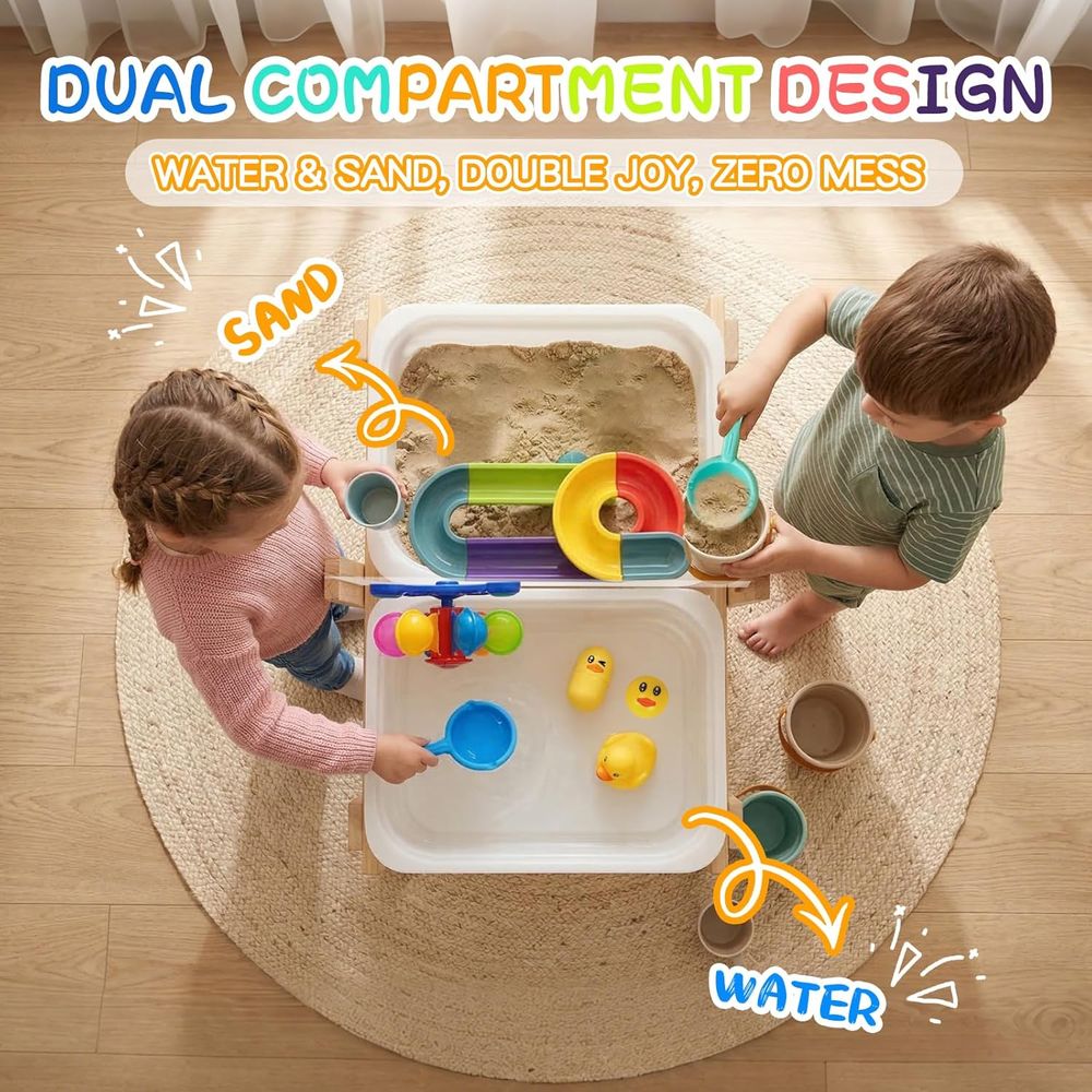 Sand and Water Table or Toddle - Kids Outdoor Wooden Table avaliação e preço