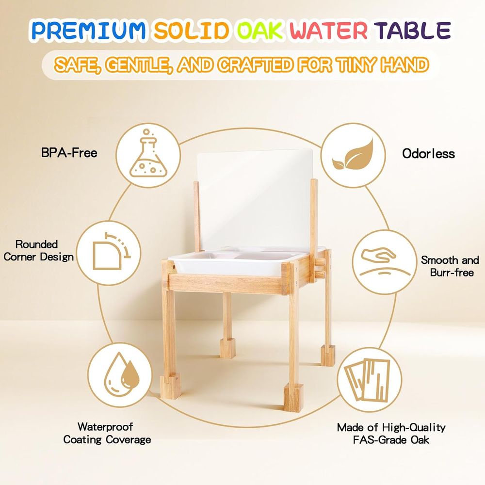Sand and Water Table or Toddle - Kids Outdoor Wooden Table avaliação e preço