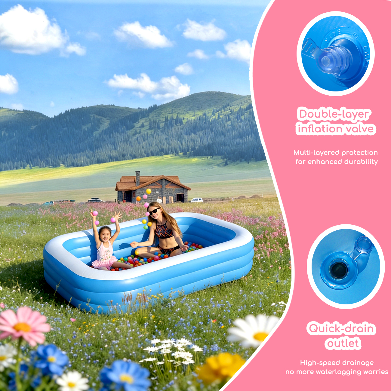Inflatable Pool for Kids and A - Kids Outdoor Garden avaliação e preço