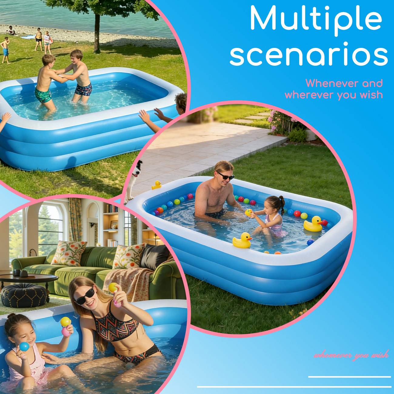 Inflatable Pool for Kids and A - Kids Outdoor Garden avaliação e preço