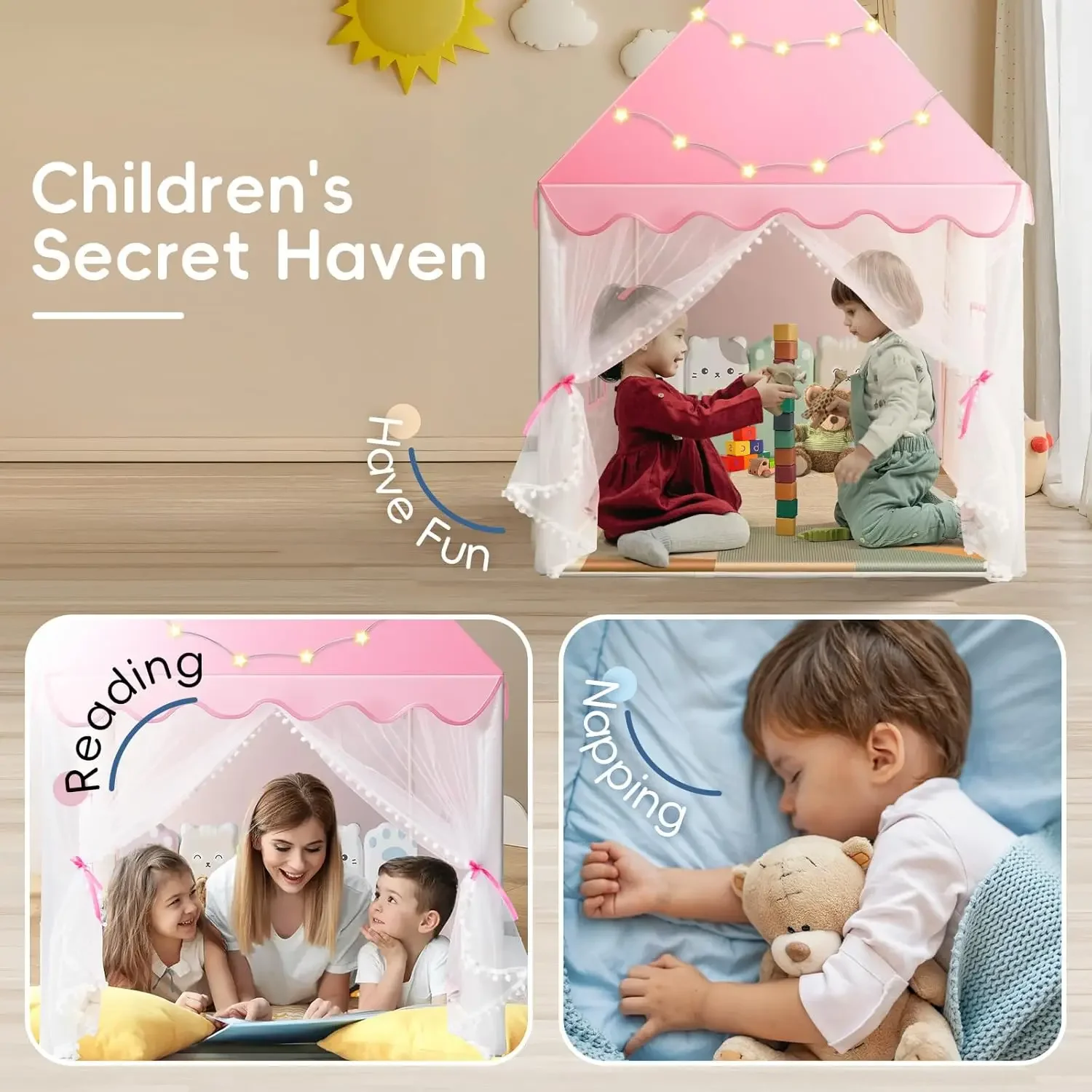 Children Play Tent Princess Ca - Kids Outdoor Play Tent avaliação e preço