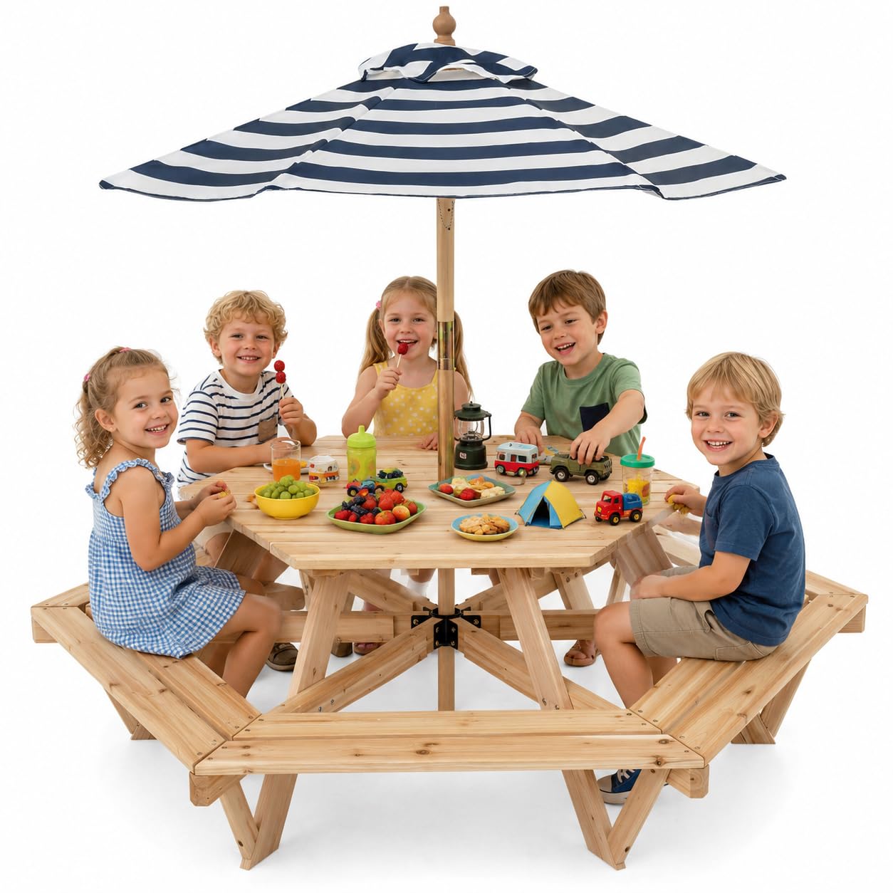 Kids Picnic Table, Hexagonal T - Kids Outdoor Wooden Table avaliação e preço