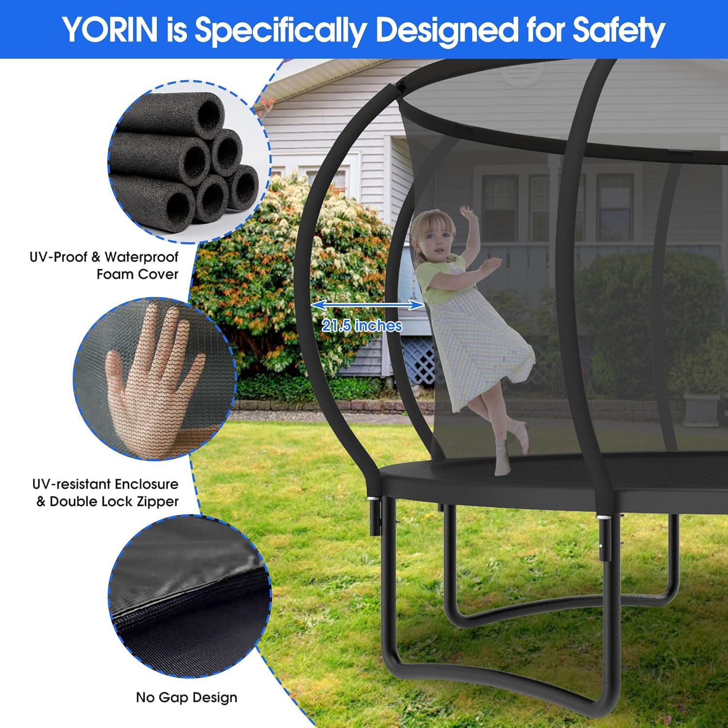 Large Outdoor Trampoline with  - Kids Outdoor Garden avaliação e preço