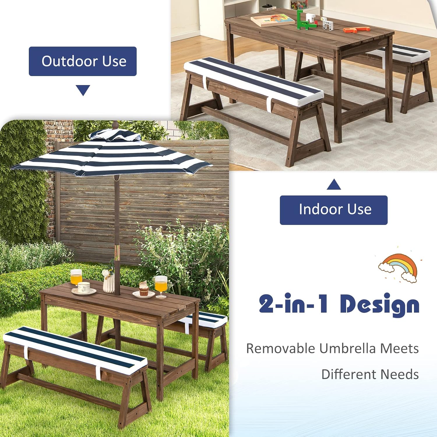 Height Adjustable Wooden Kids  - Kids Outdoor Wooden Table avaliação e preço