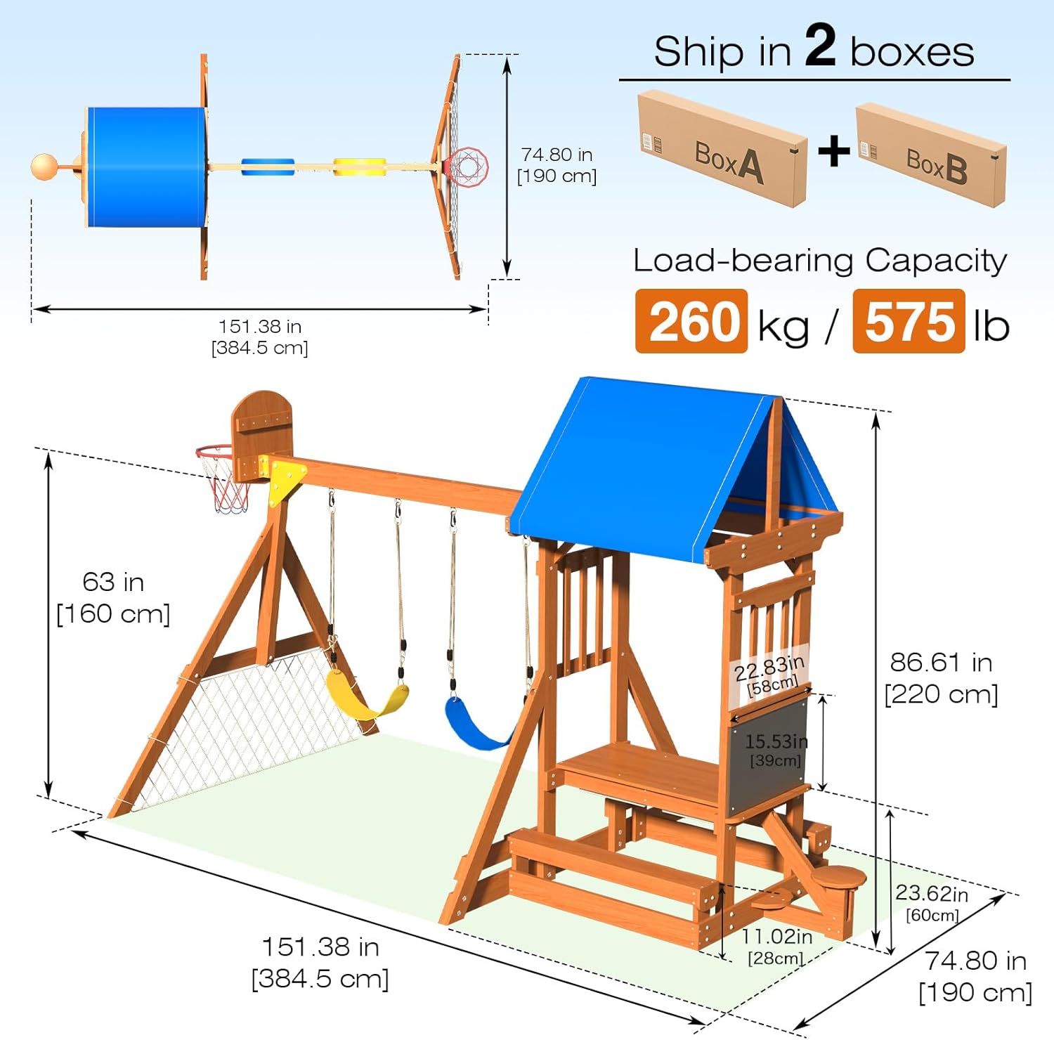 6-in-1 Wooden Playground Plays - Kids Outdoor Wooden Table avaliação e preço