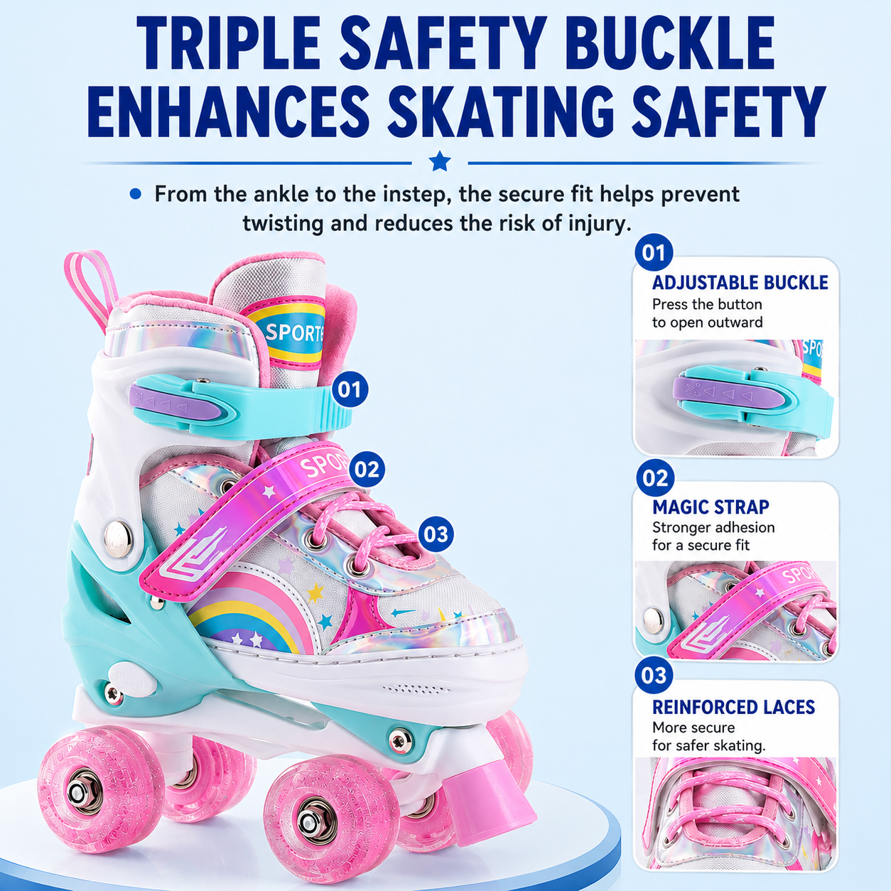 Kids Adjustable Roller Skates  - Kids Outdoor Lights avaliação e preço