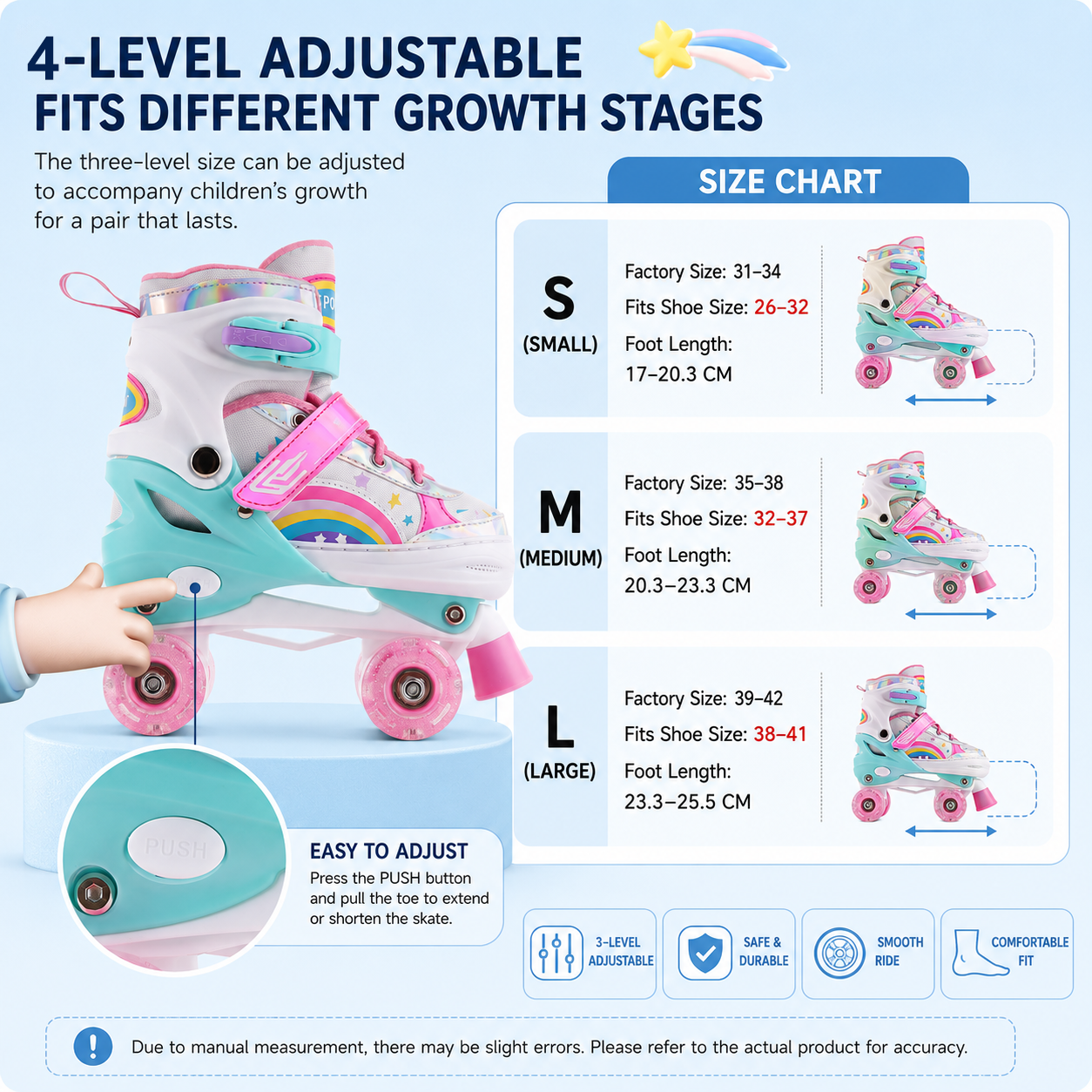 Kids Adjustable Roller Skates  - Kids Outdoor Lights avaliação e preço