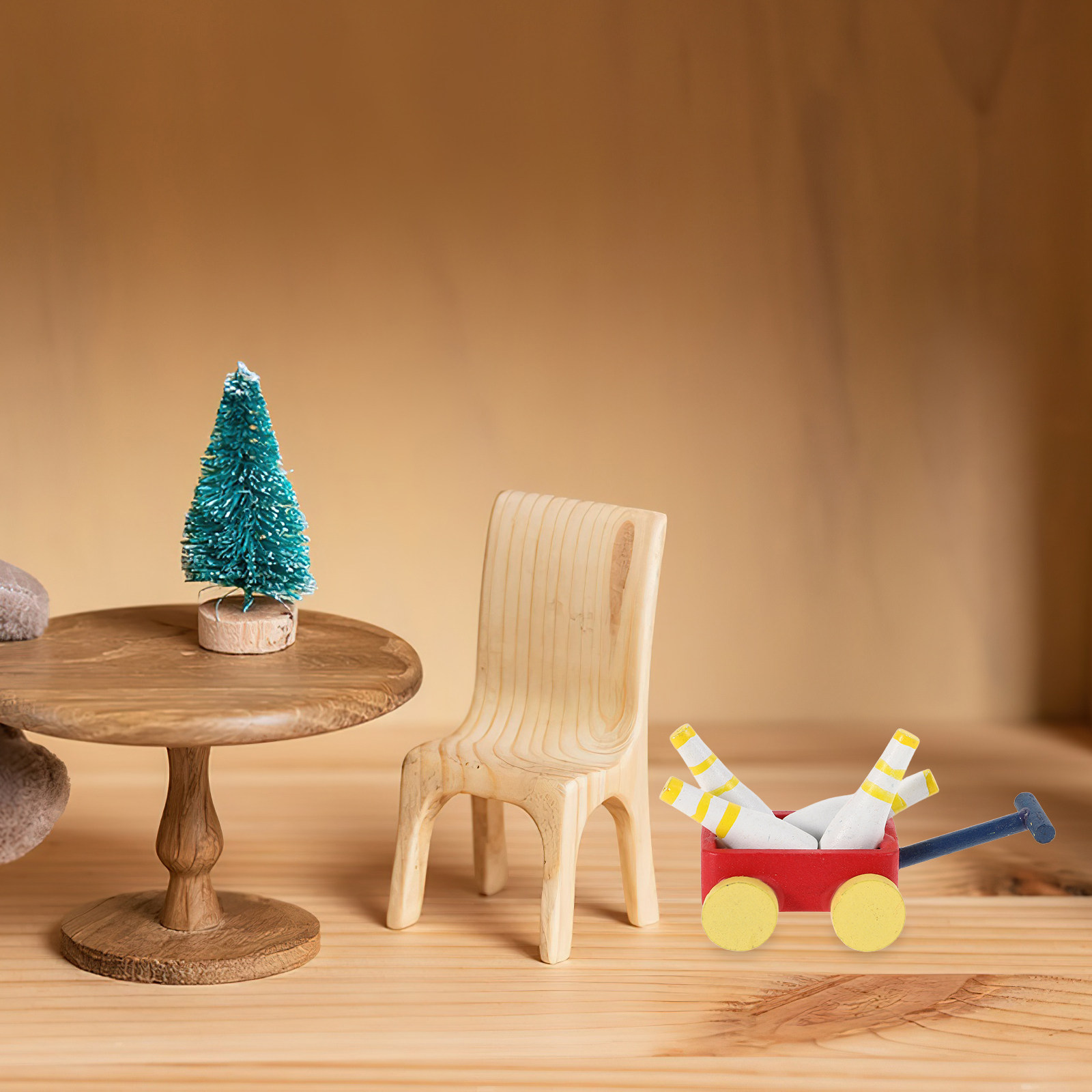 Miniature Wooden Wheelbarrow B - Kids Outdoor Doll House avaliação e preço