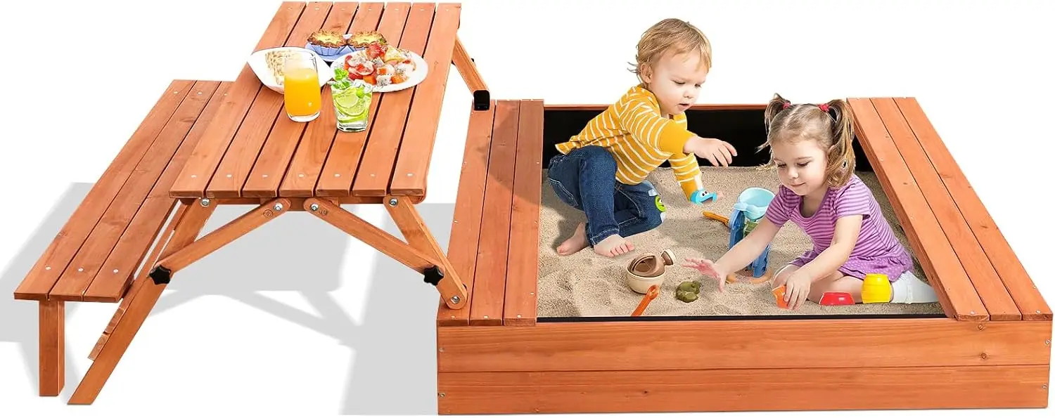 Kids Outdoor Wooden Sandbox La - Kids Outdoor Wooden Table avaliação e preço