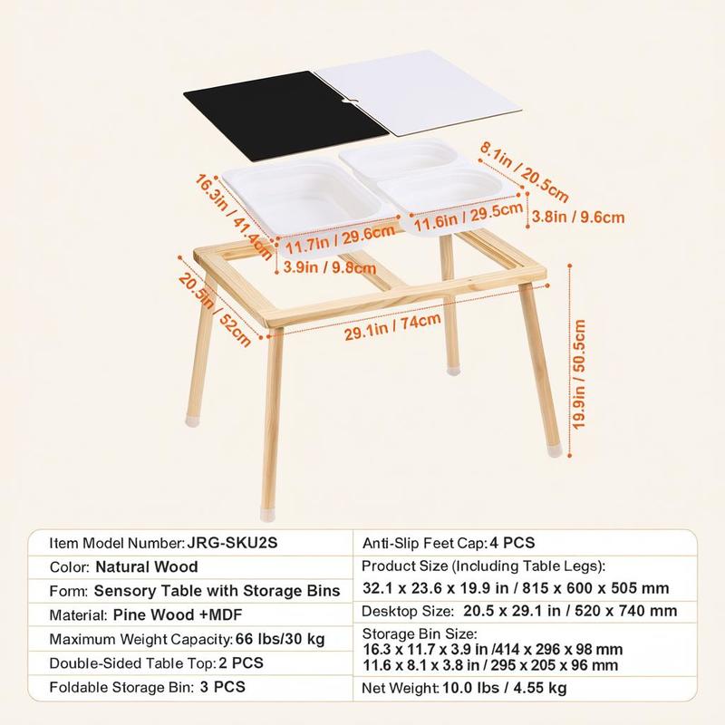 Sensory Table for Toddlers, Ki - Kids Outdoor Wooden Table avaliação e preço