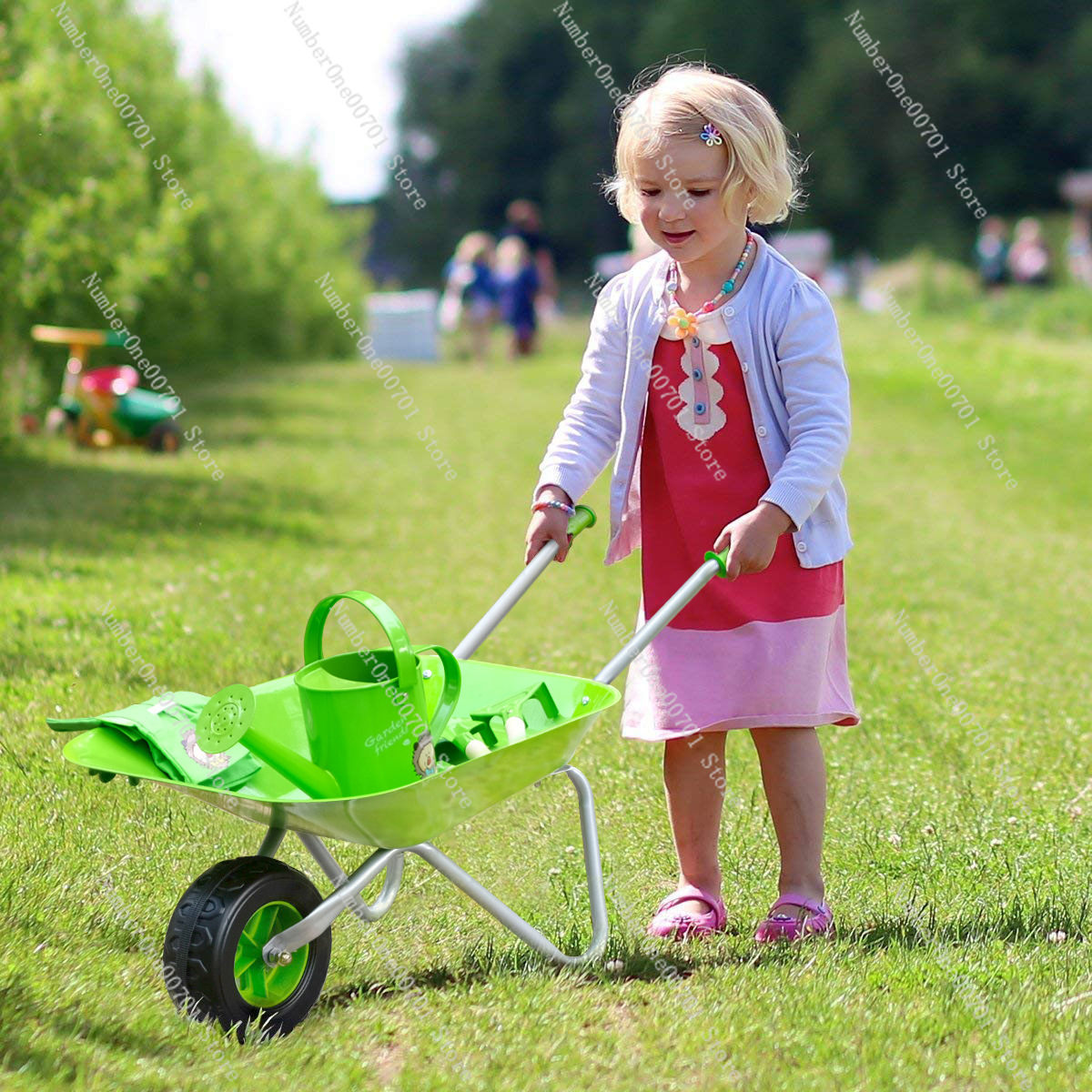 Kids Outdoor Wheelbarrow, Gree - Kids Outdoor Garden avaliação e preço