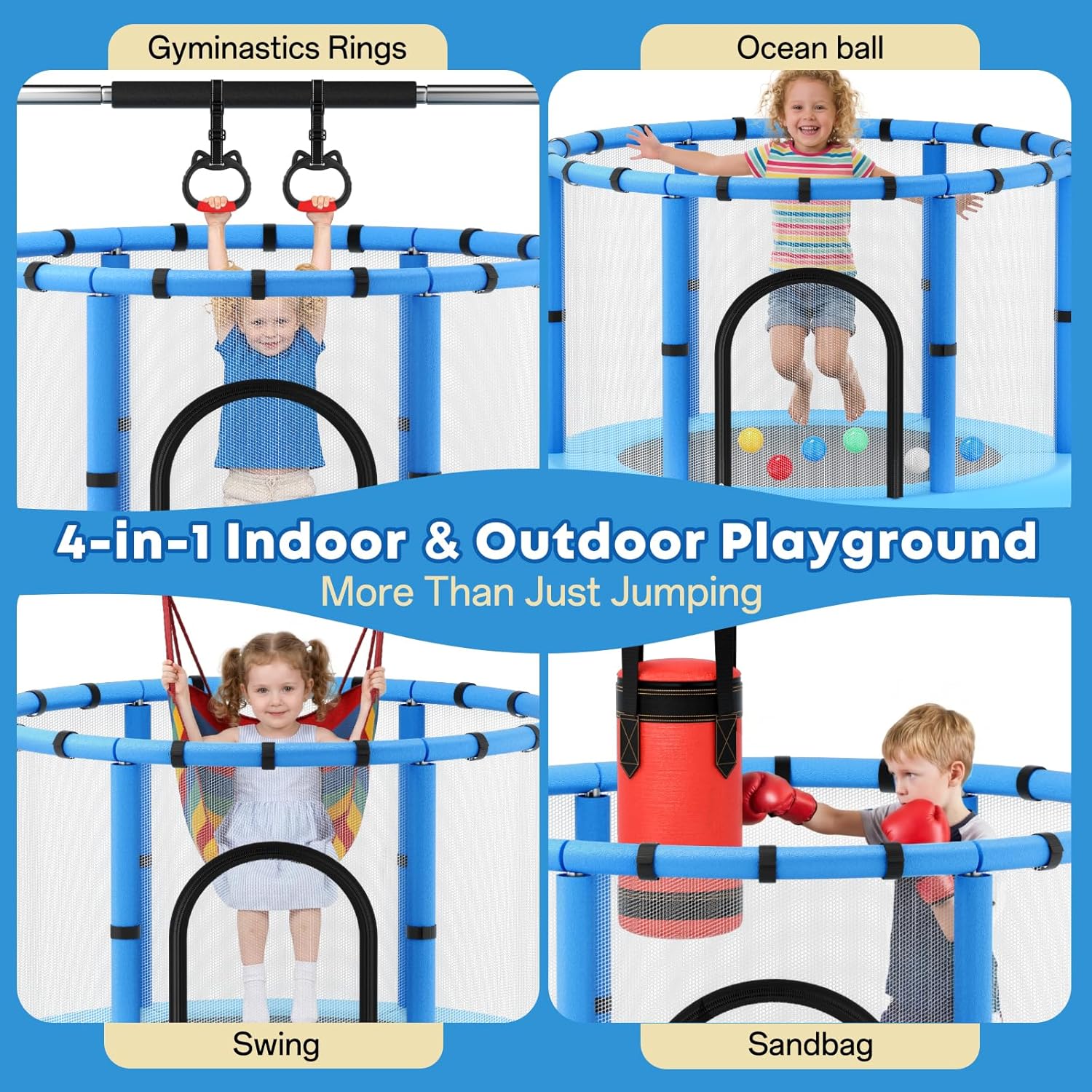 Toddler Trampoline,Trampoline  - Kids Outdoor Garden avaliação e preço