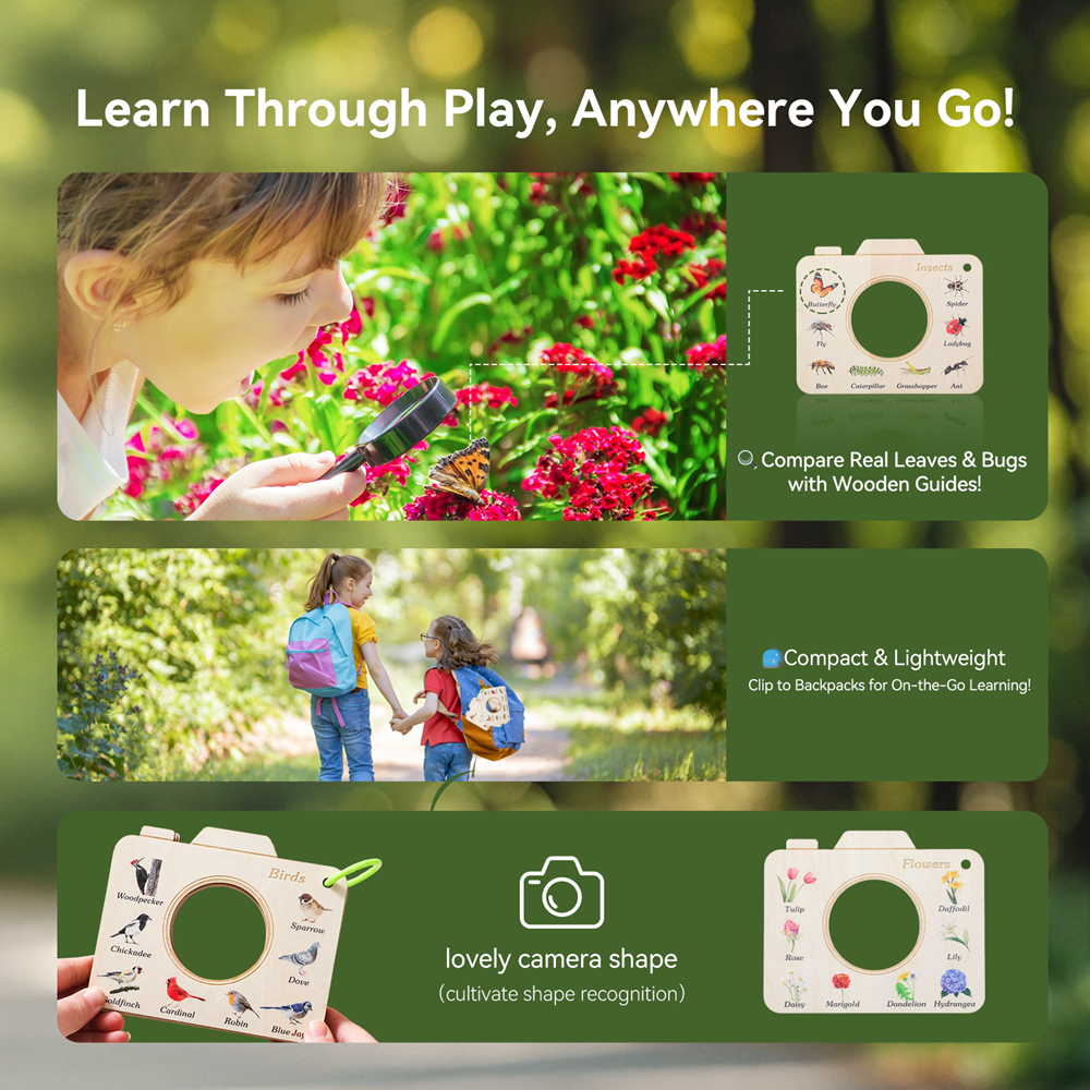 Wooden Camera Shape Nature Cog - Kids Outdoor Play Equipment avaliação e preço
