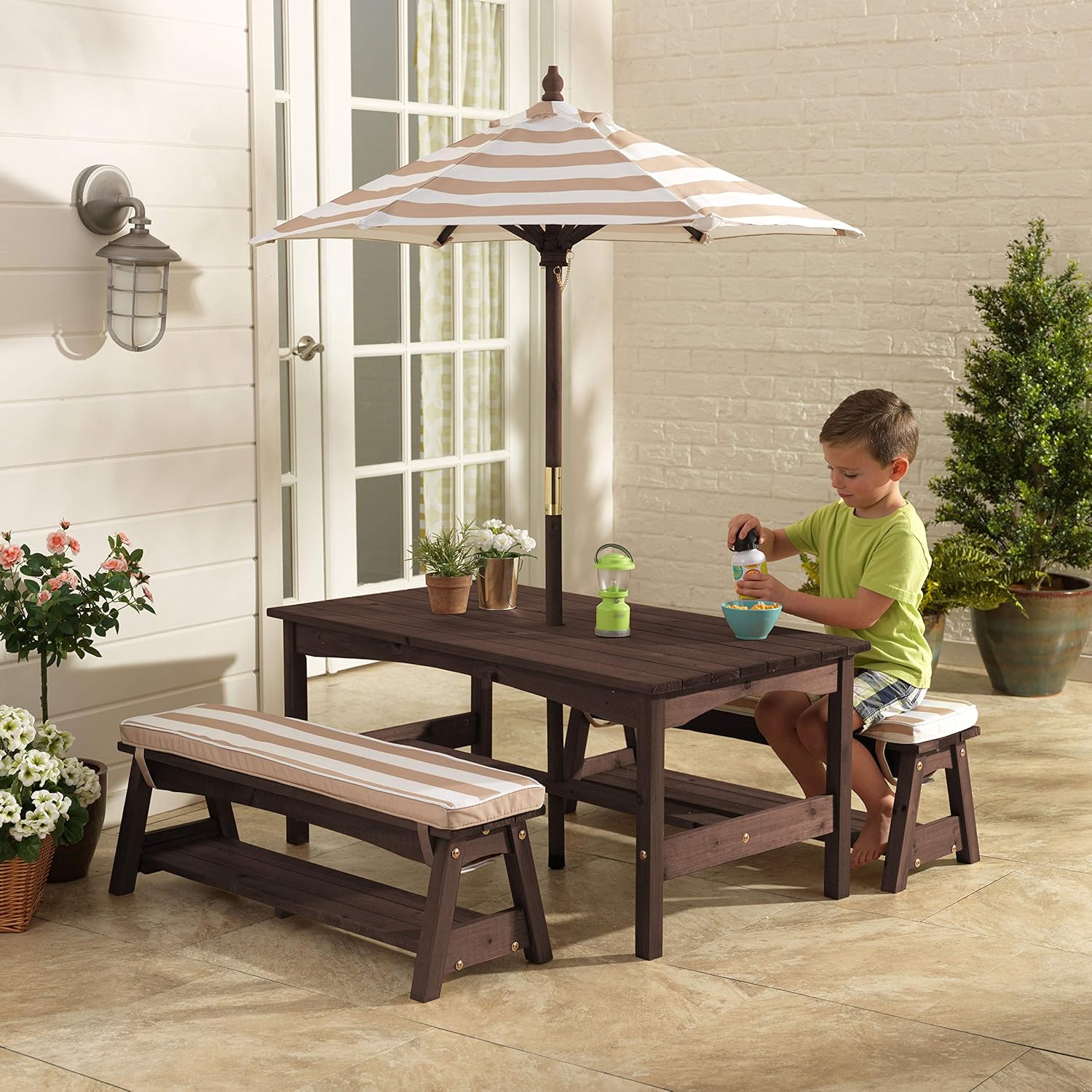 Outdoor Wooden Table & Bench S - Kids Outdoor Wooden Table avaliação e preço