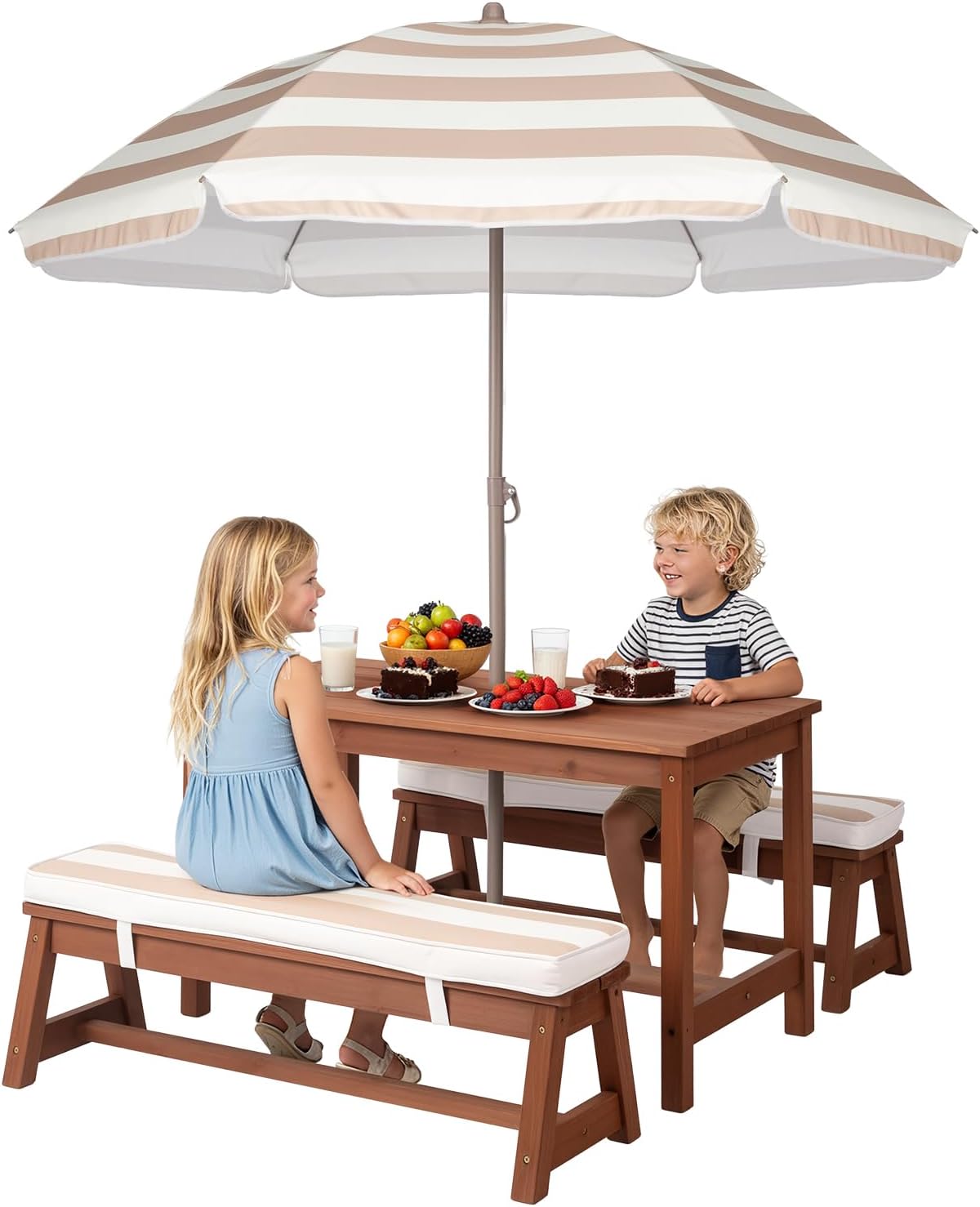 Kids Picnic Table Outdoor Wood - Kids Outdoor Wooden Table avaliação e preço