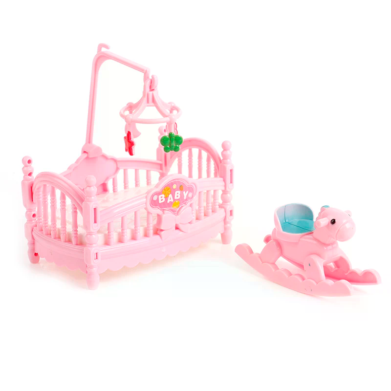 Miniature Crib Wooden Horse Se - Kids Outdoor Doll House avaliação e preço