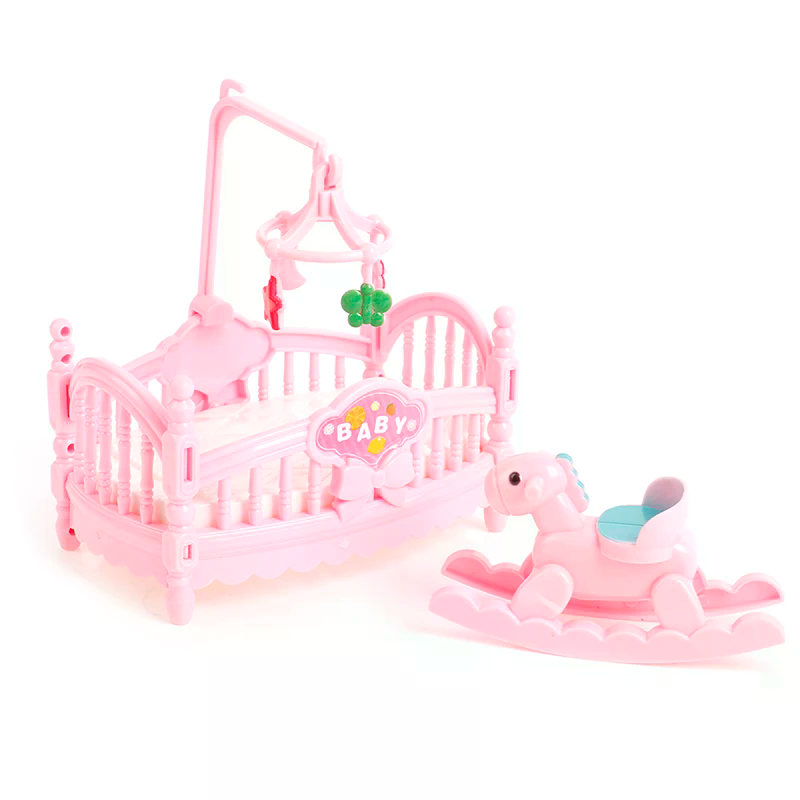 Miniature Crib Wooden Horse Se - Kids Outdoor Doll House avaliação e preço