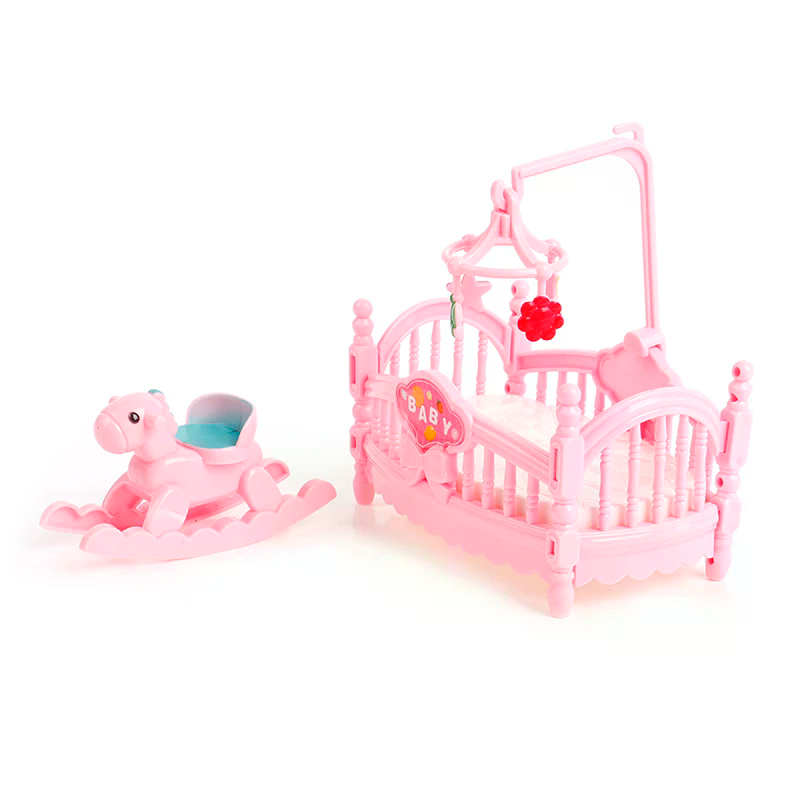 Miniature Crib Wooden Horse Se - Kids Outdoor Doll House avaliação e preço