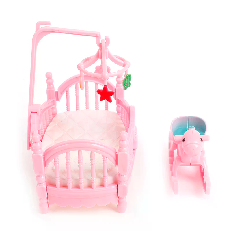 Miniature Crib Wooden Horse Se - Kids Outdoor Doll House avaliação e preço