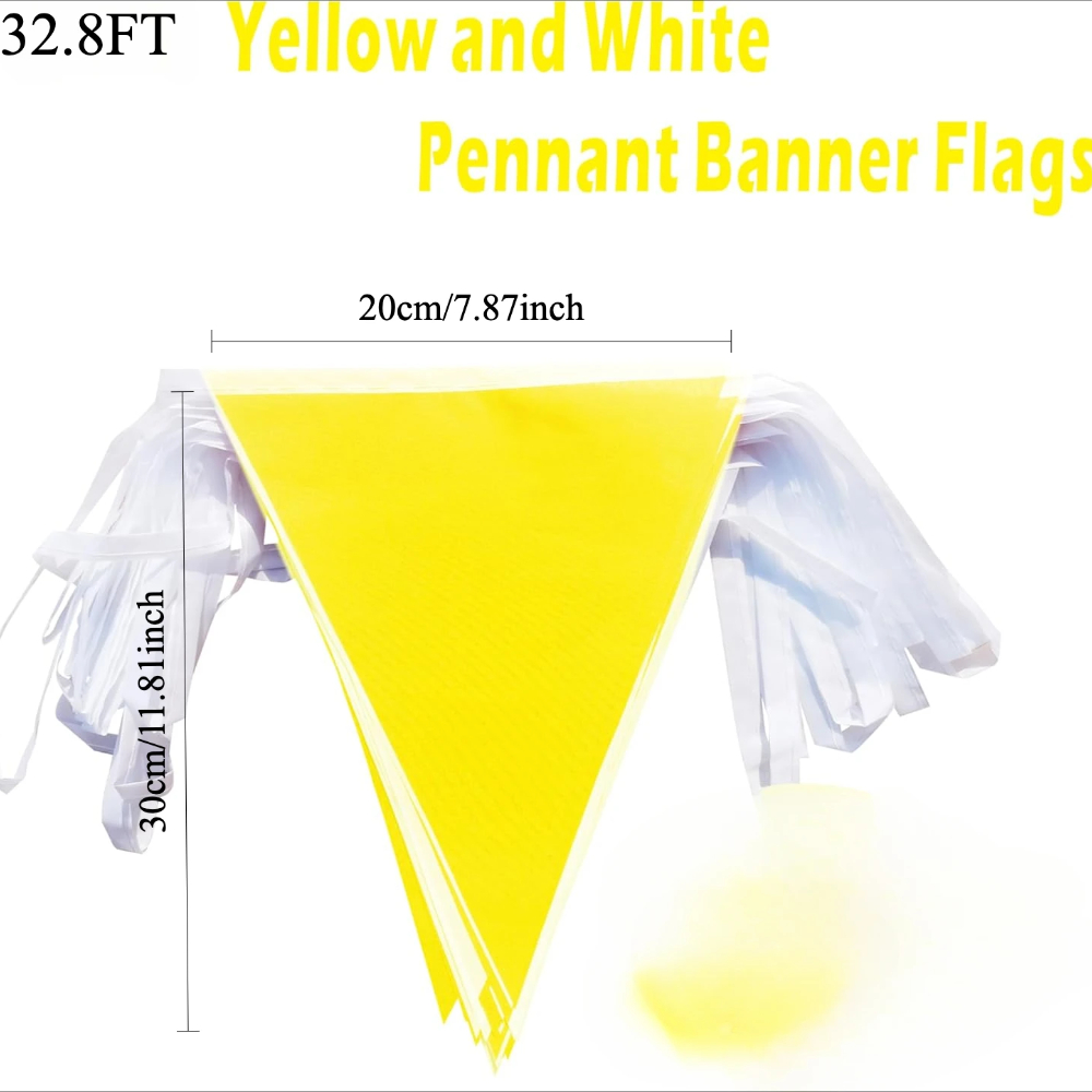 32.8FT Yellow White Pennant Ba - Q Kids Outdoor avaliação e preço