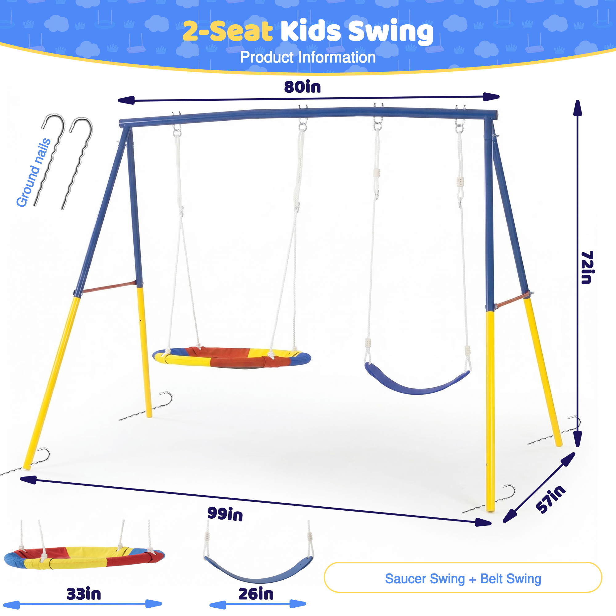 Outdoor Swing Set with Backyar - Kids Outdoor Playground avaliação e preço