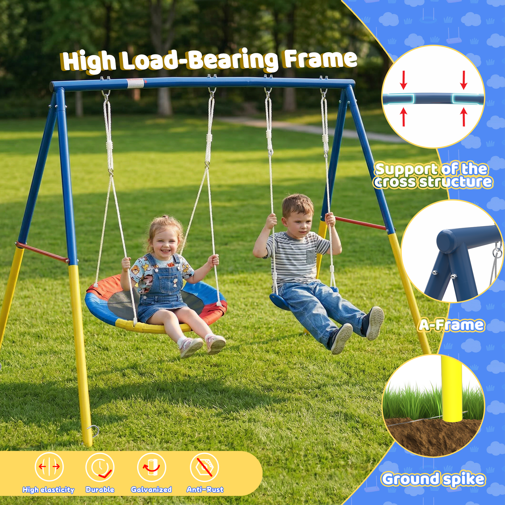Outdoor Swing Set with Backyar - Kids Outdoor Playground avaliação e preço