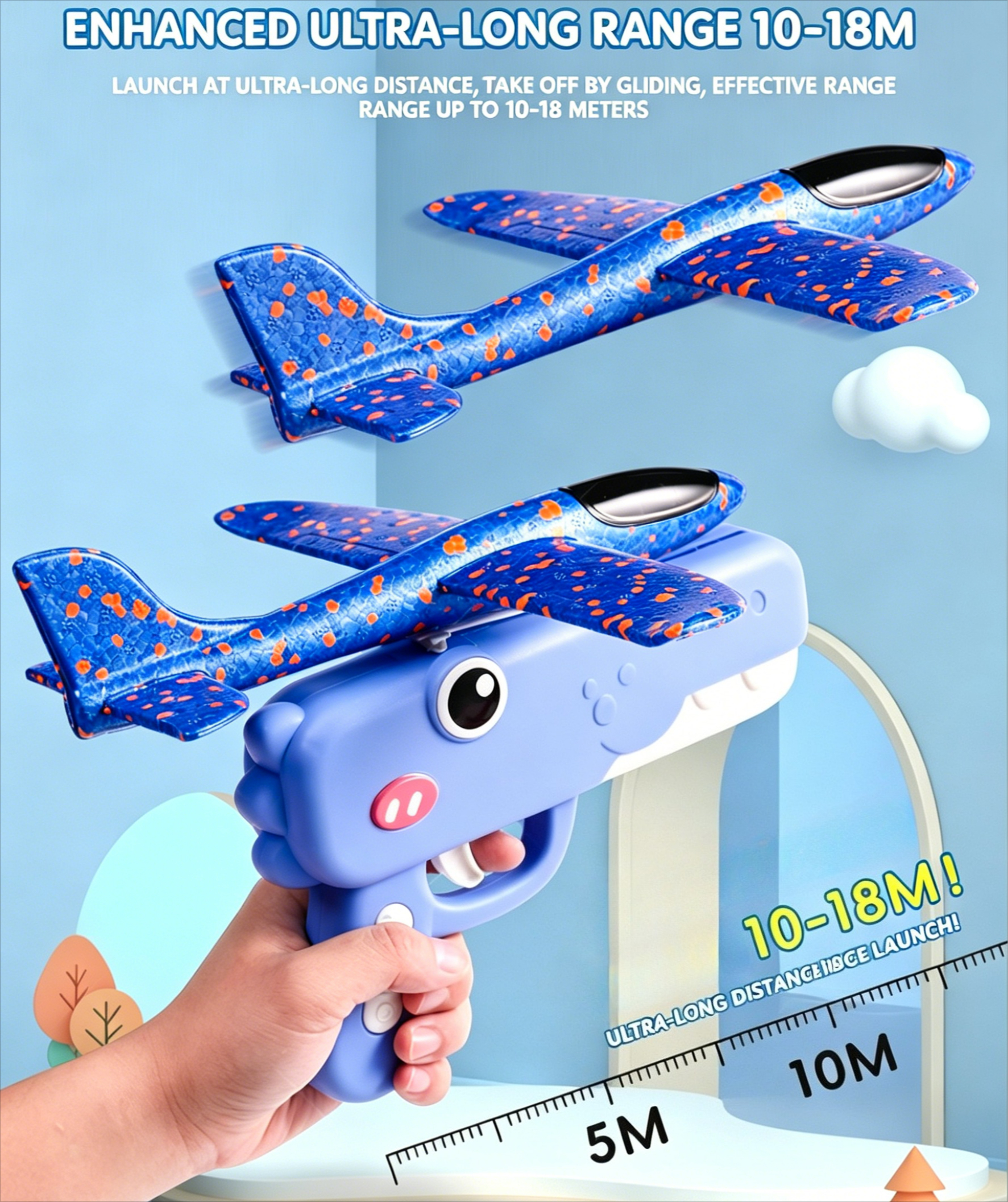 Foam Airplane Launcher Catapul - Kids Outdoor Games For Party avaliação e preço